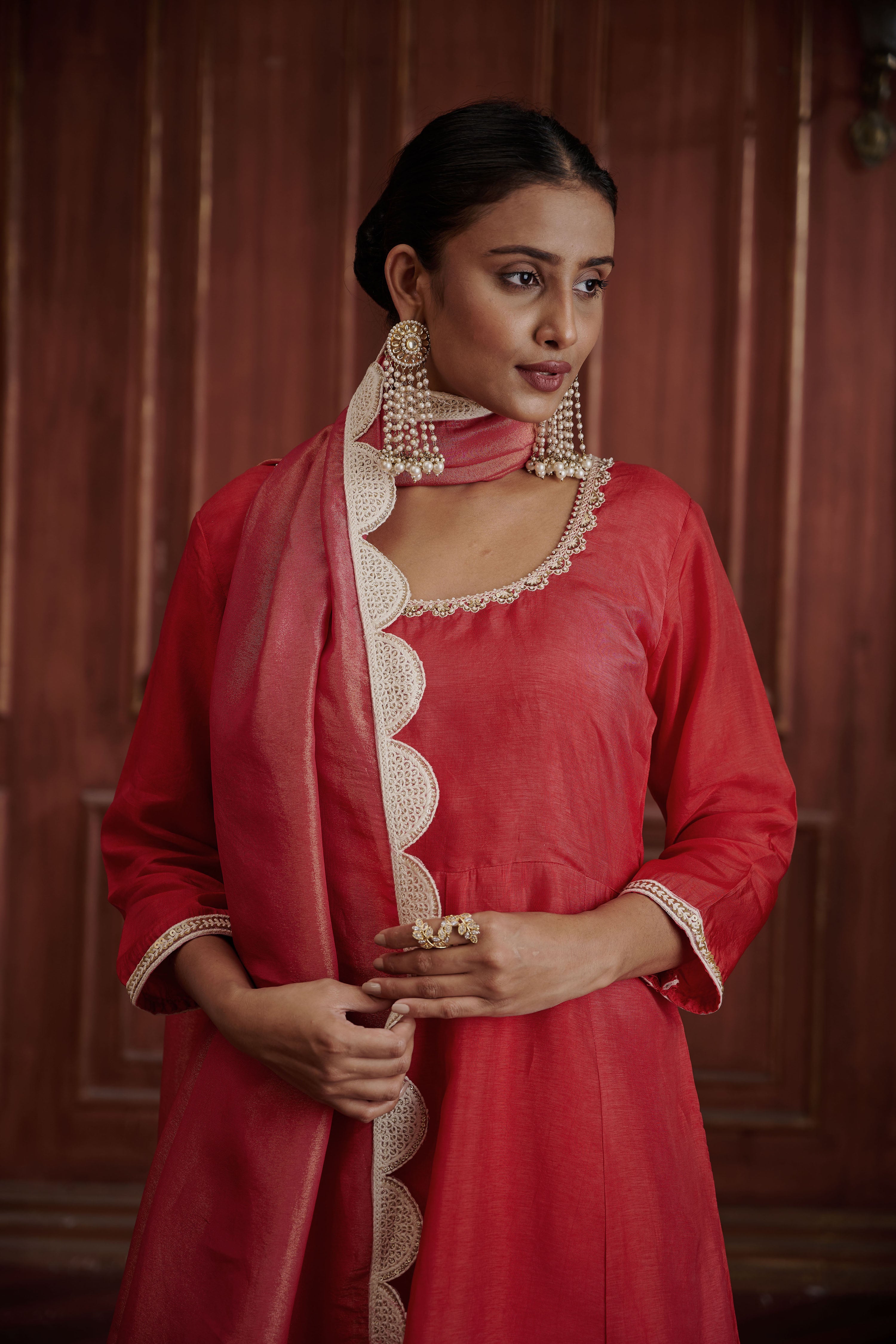 Rang Red-Pink Sharara Set