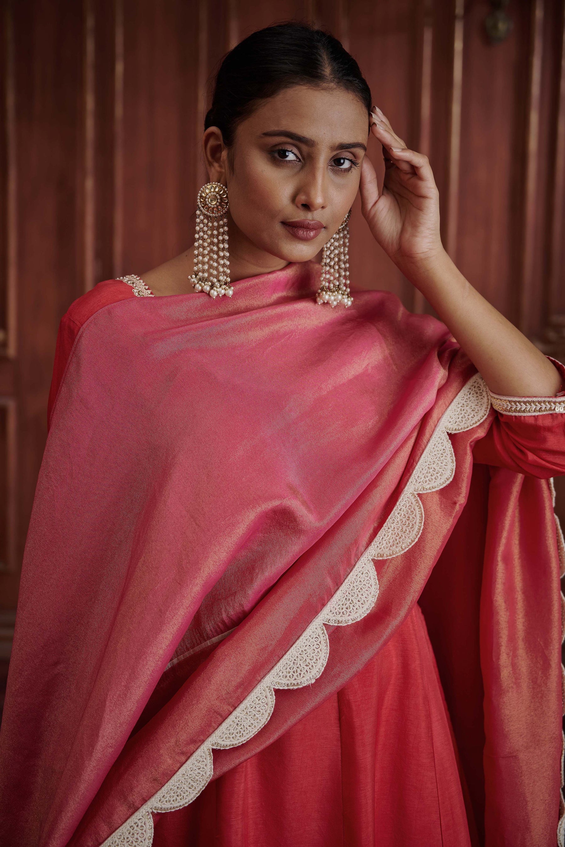 Rang Red-Pink Sharara Set