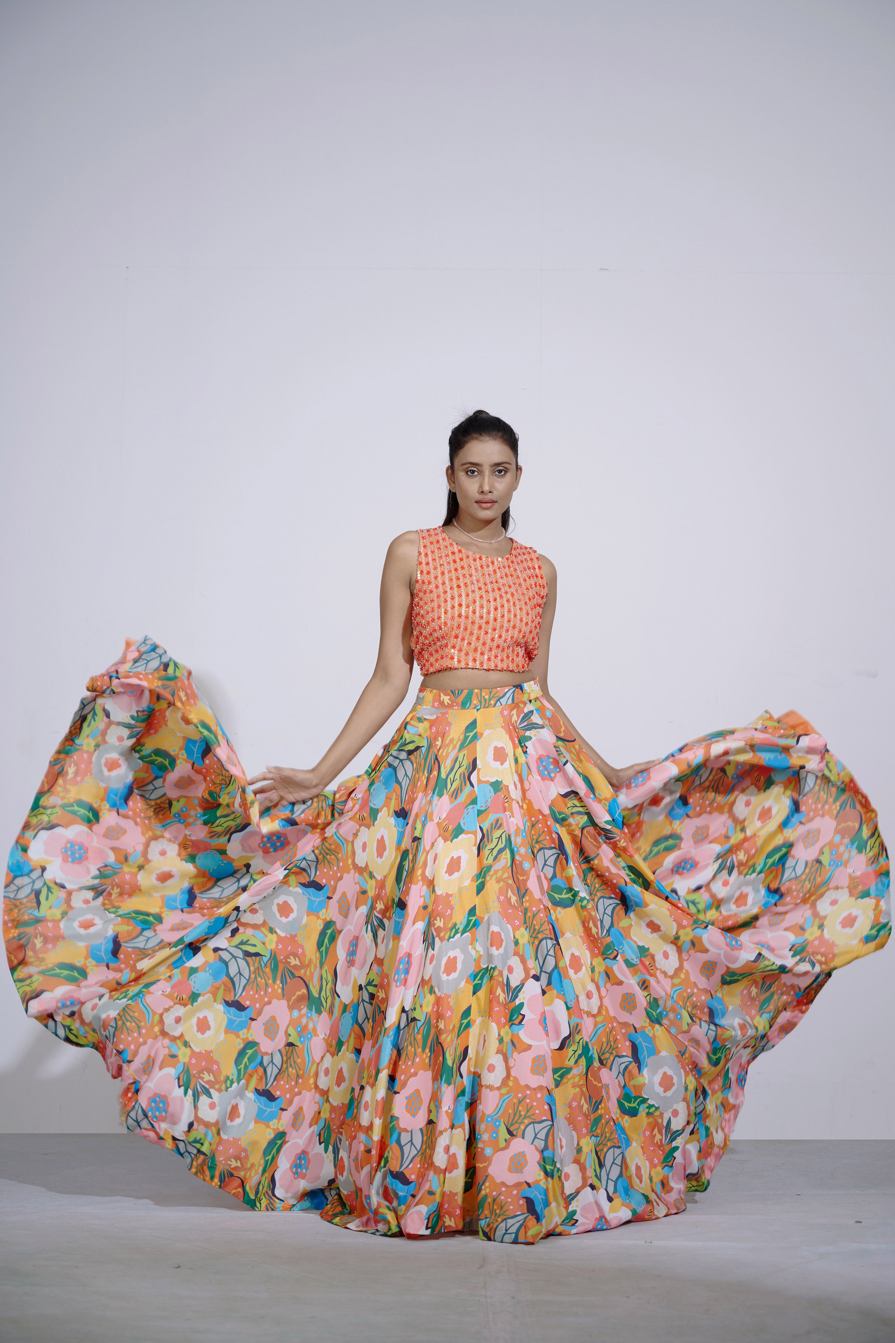 Gul Hand Embroidered Blouse And Lehenga Set