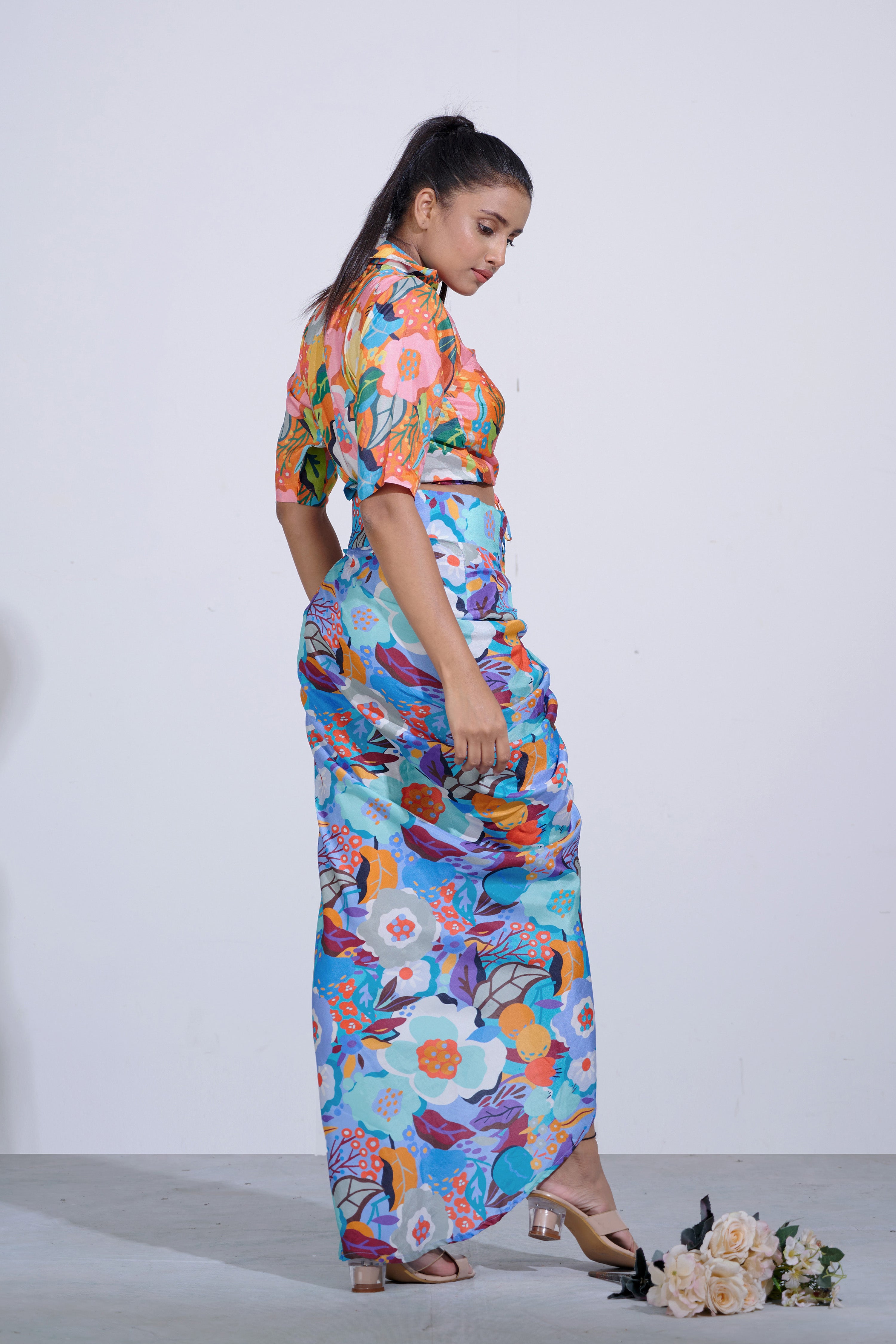 Gul Floral Wrap Skirt And Top