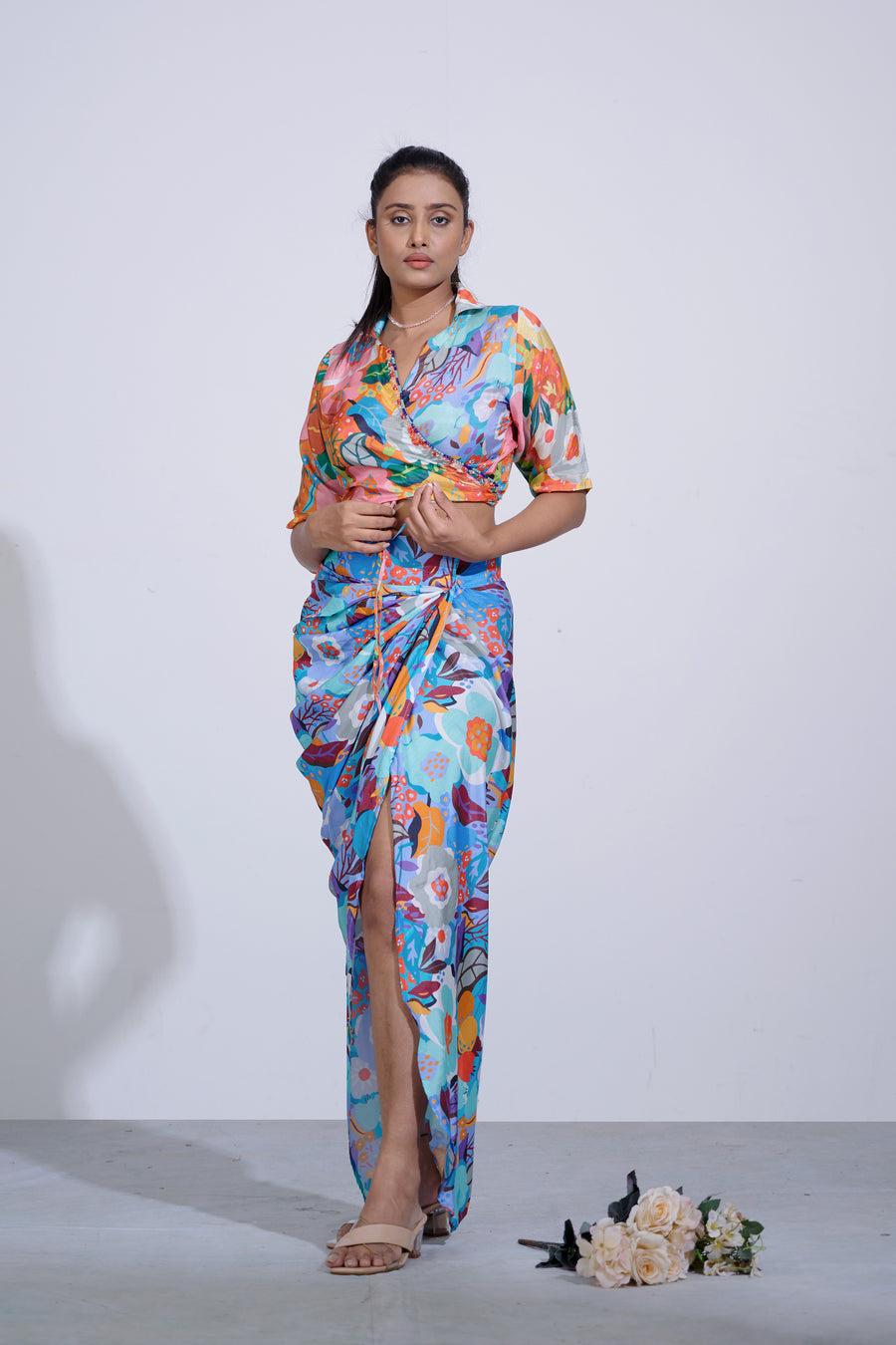 Gul Floral Wrap Skirt And Top