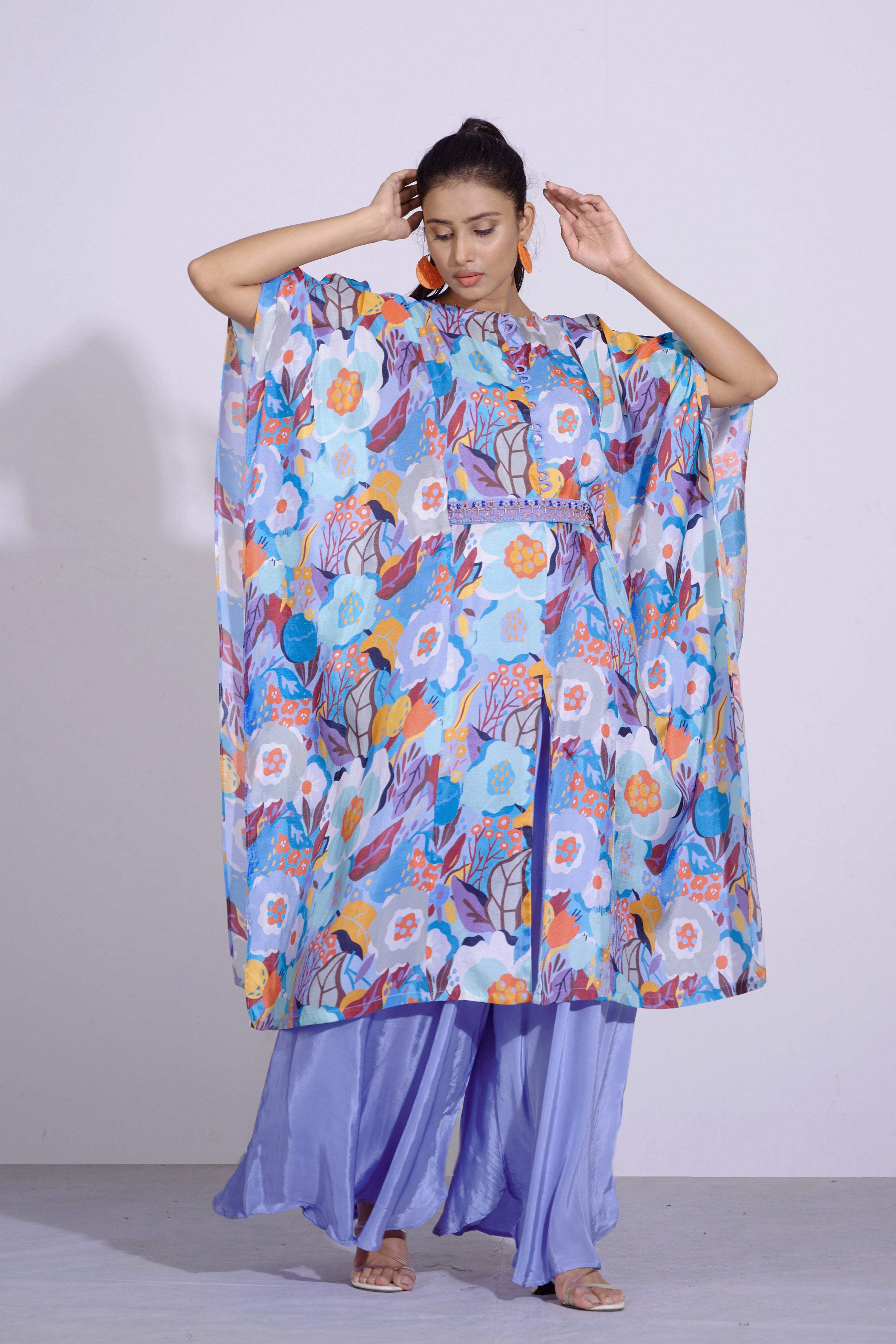 Gul Floral Kaftan And Flared Pants
