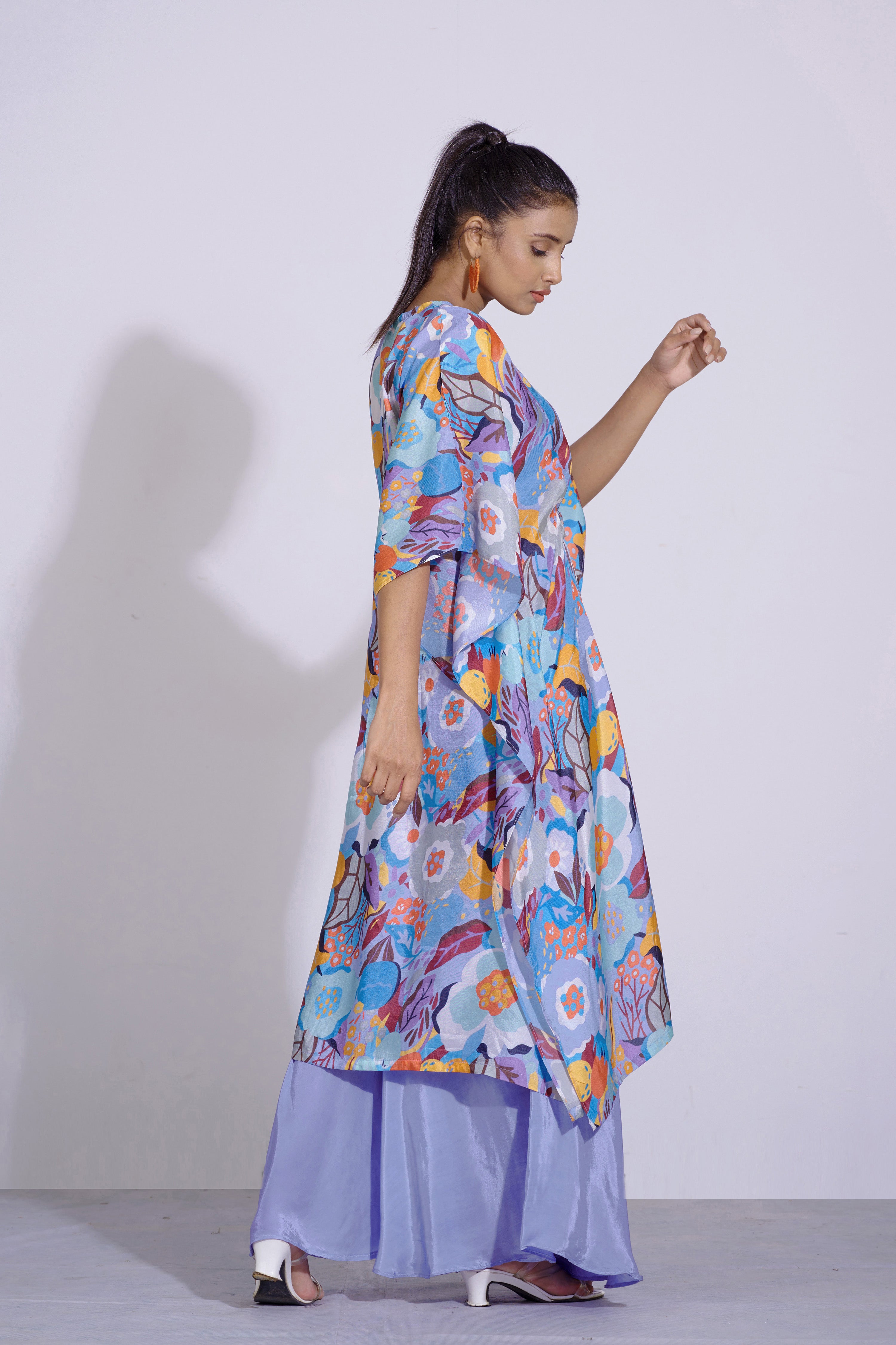 Gul Floral Kaftan And Flared Pants