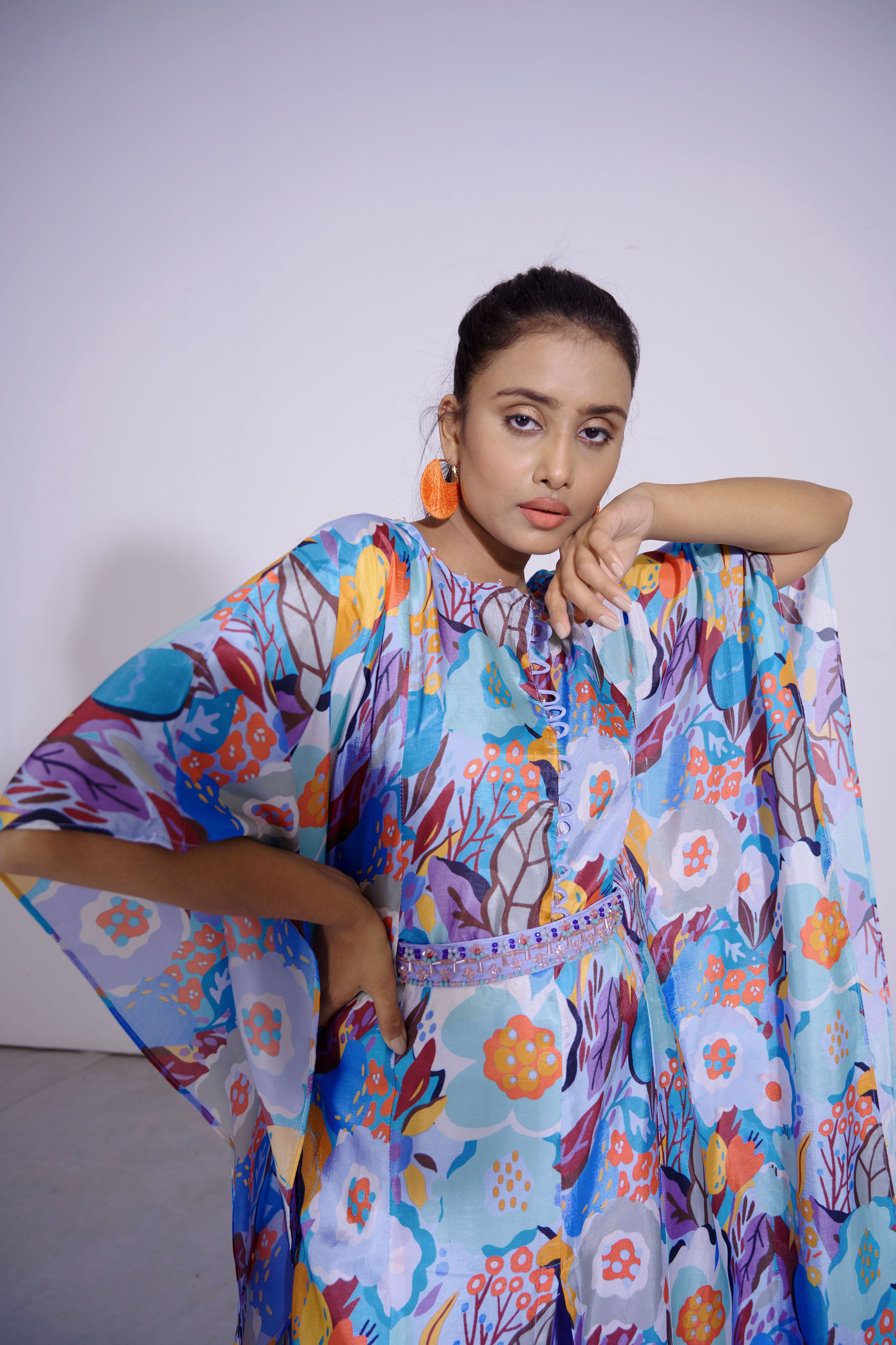 Gul Floral Kaftan And Flared Pants