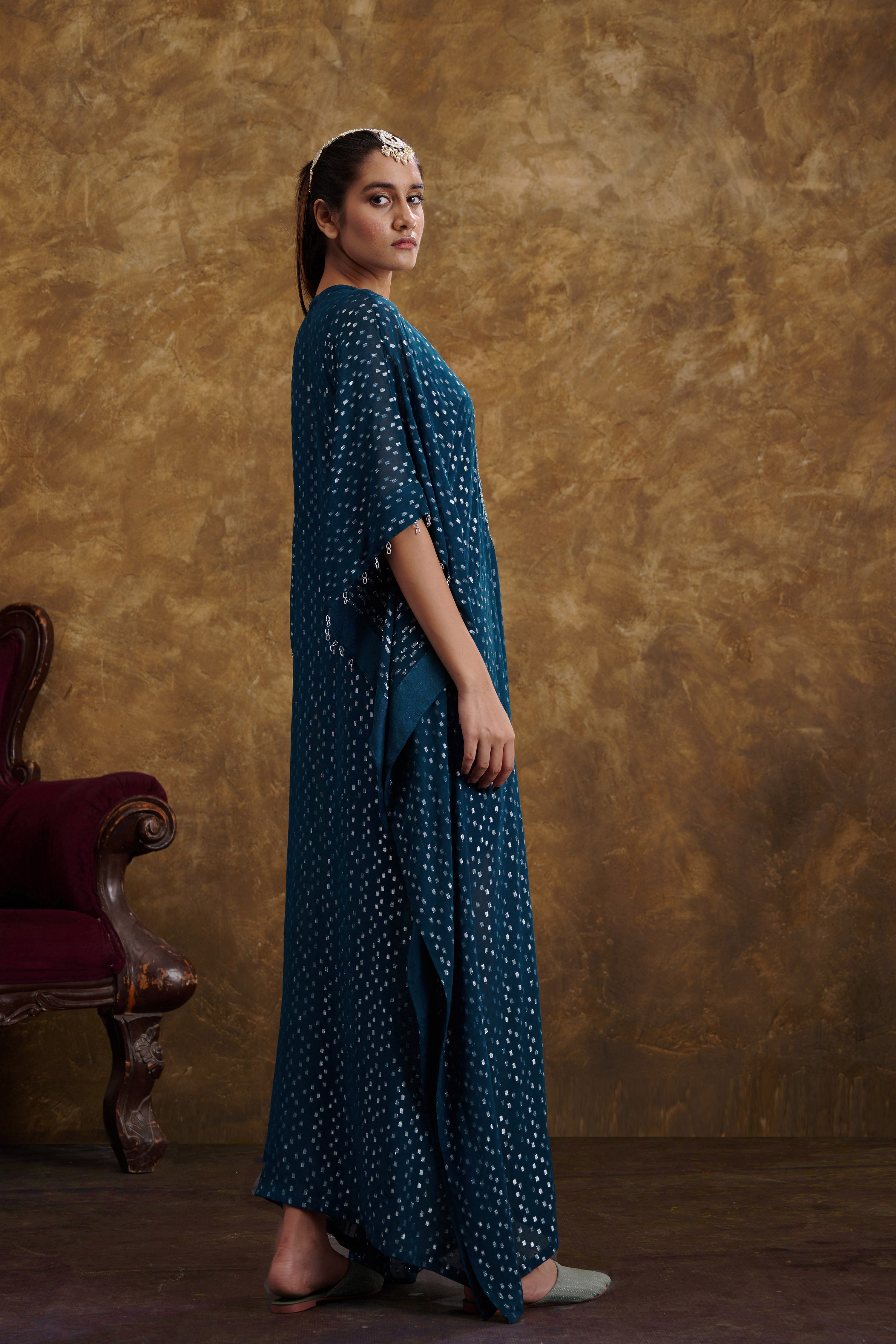 ﻿Sitaara Prussian Blue Kaftan Dress