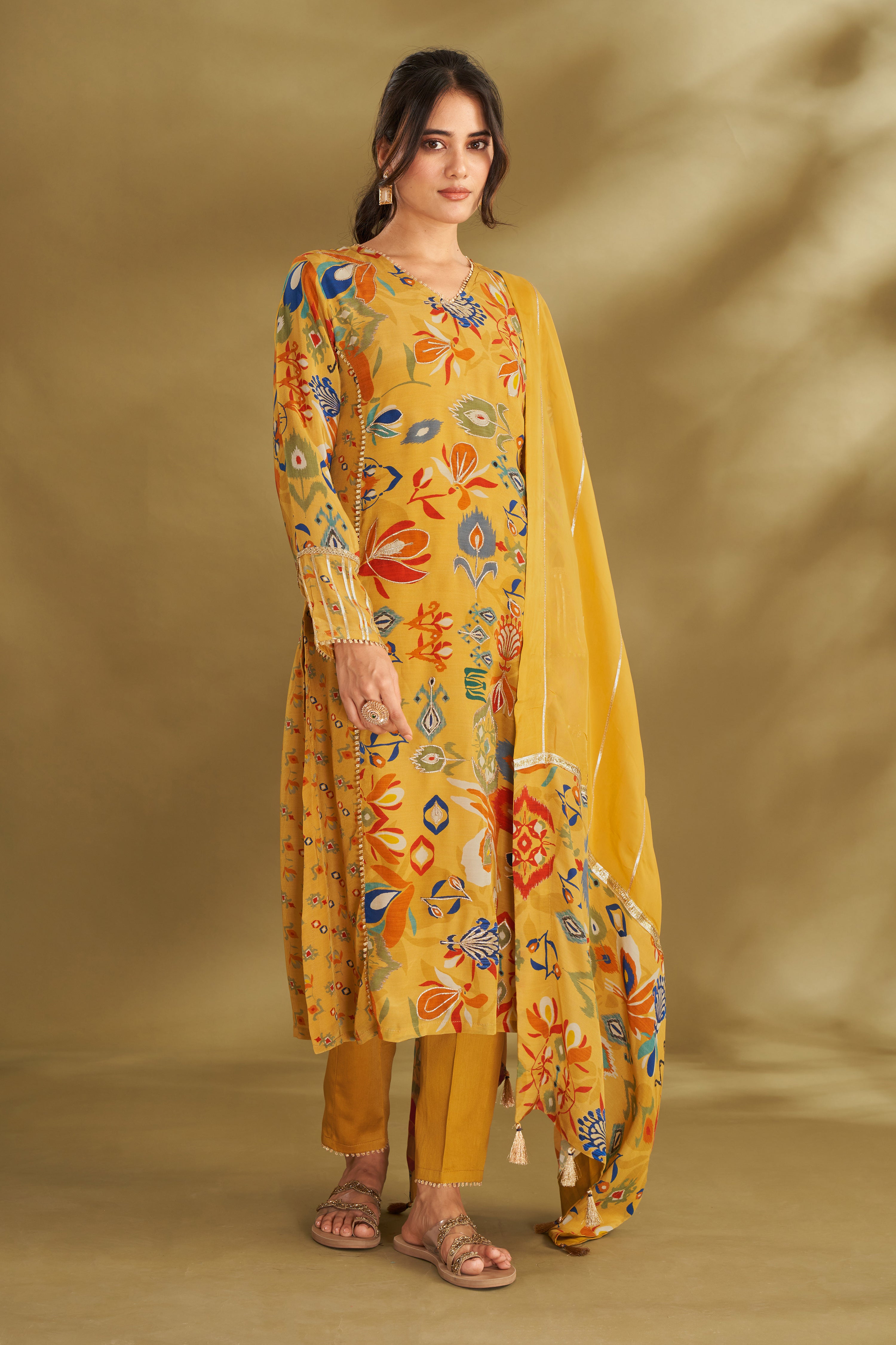 Dandelion Yellow A-line Kurta Set