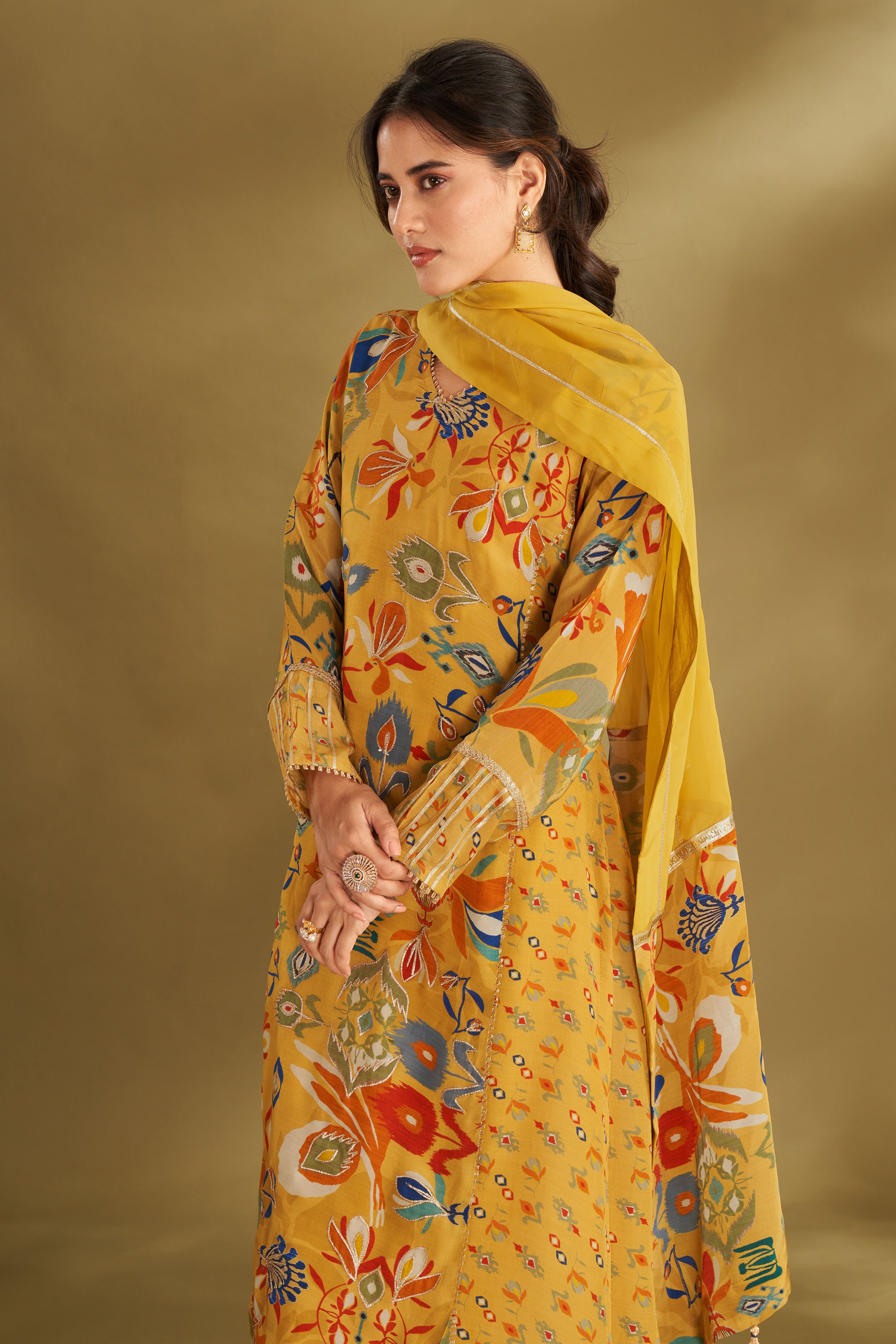 Dandelion Yellow A-line Kurta Set