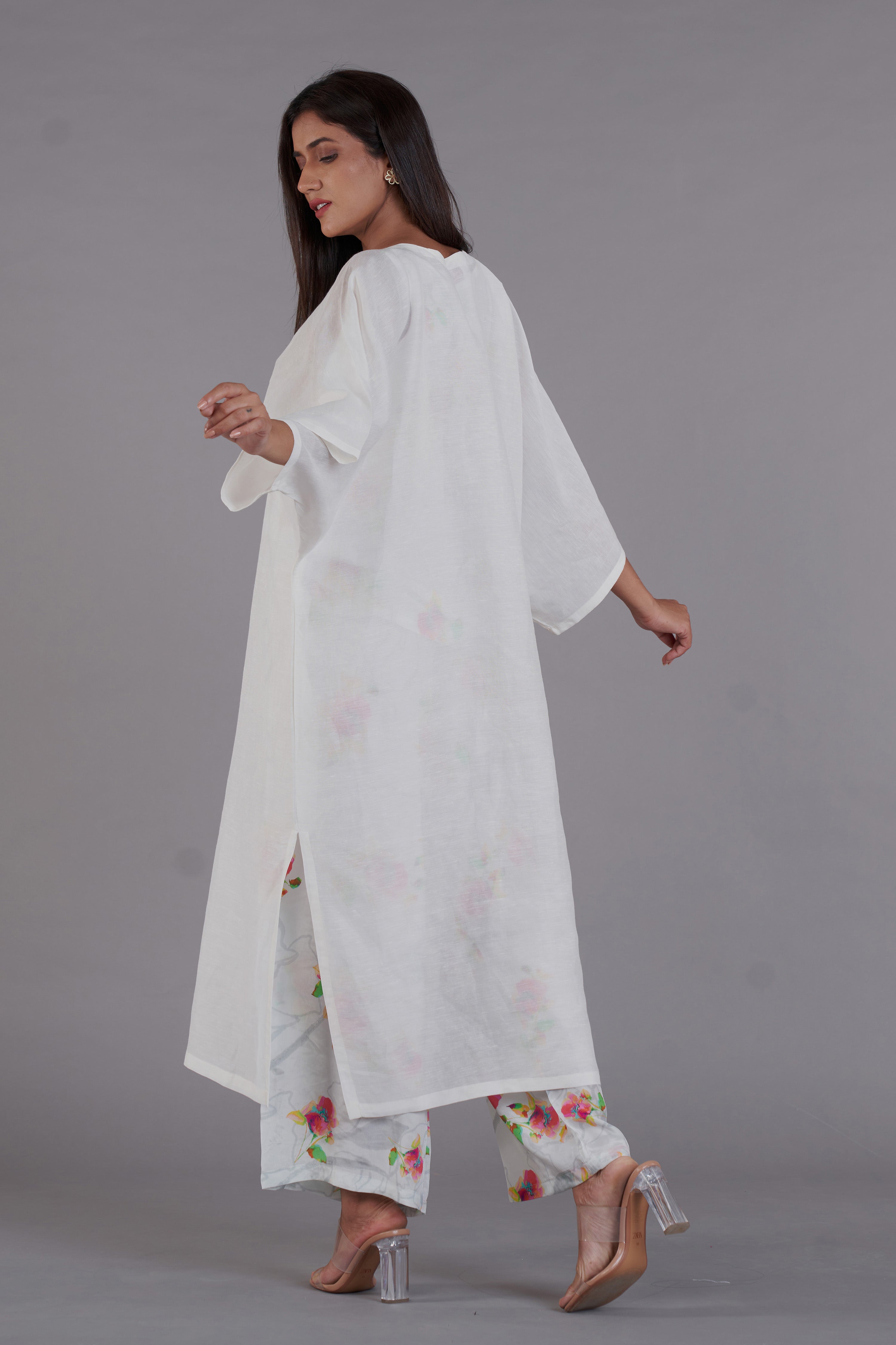 Asal White Kimono Kurta Set