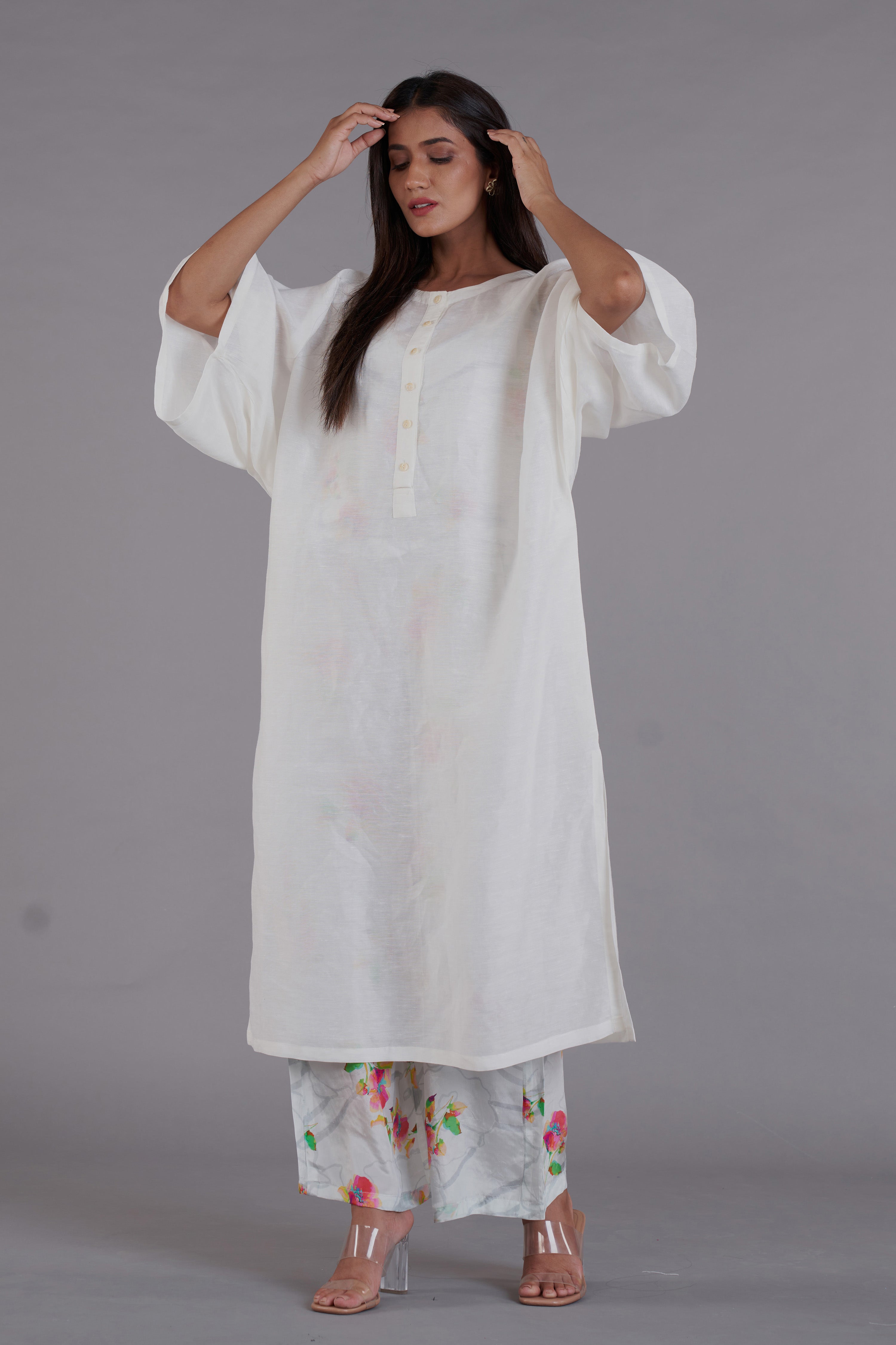 Asal White Kimono Kurta Set