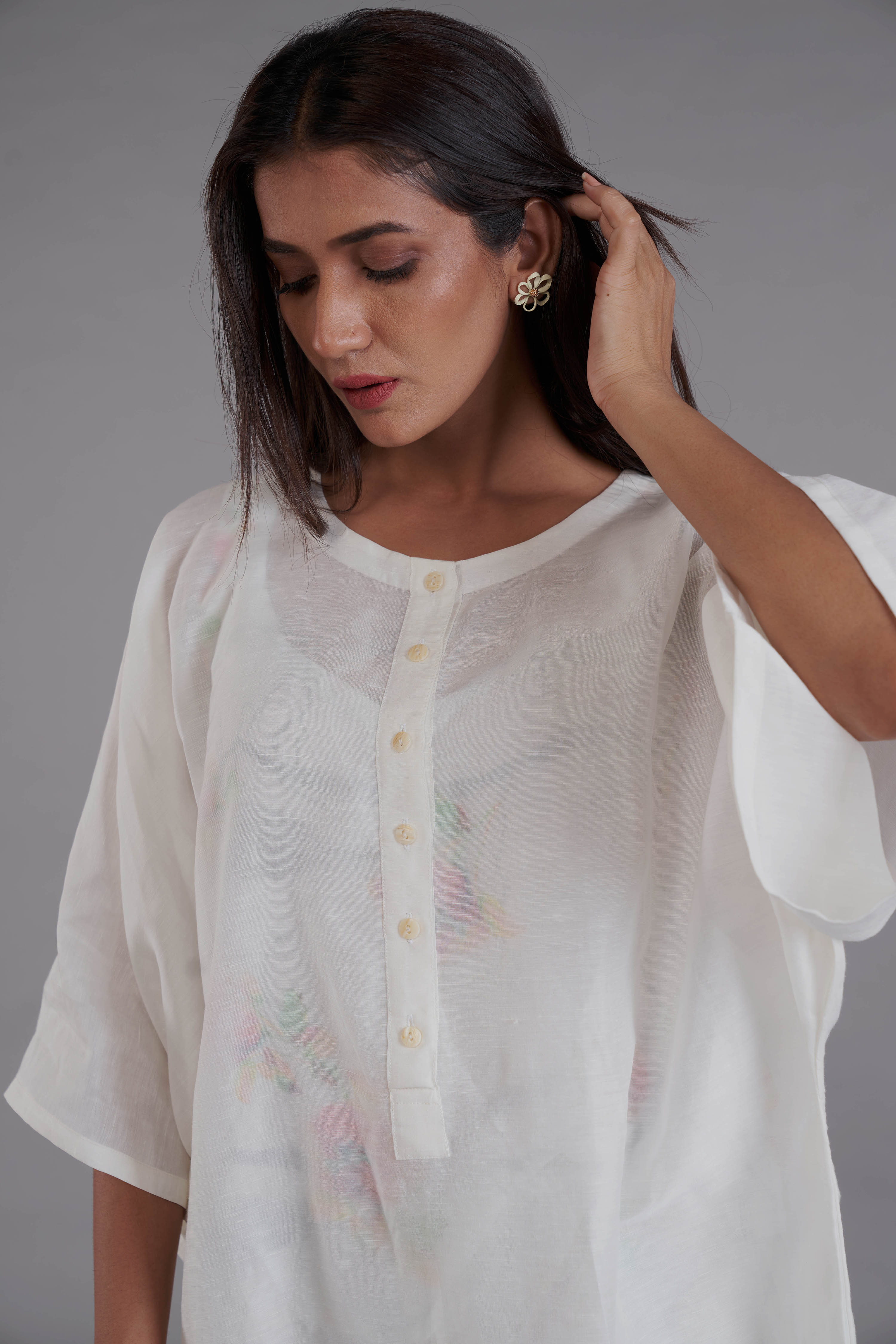 Asal White Kimono Kurta Set