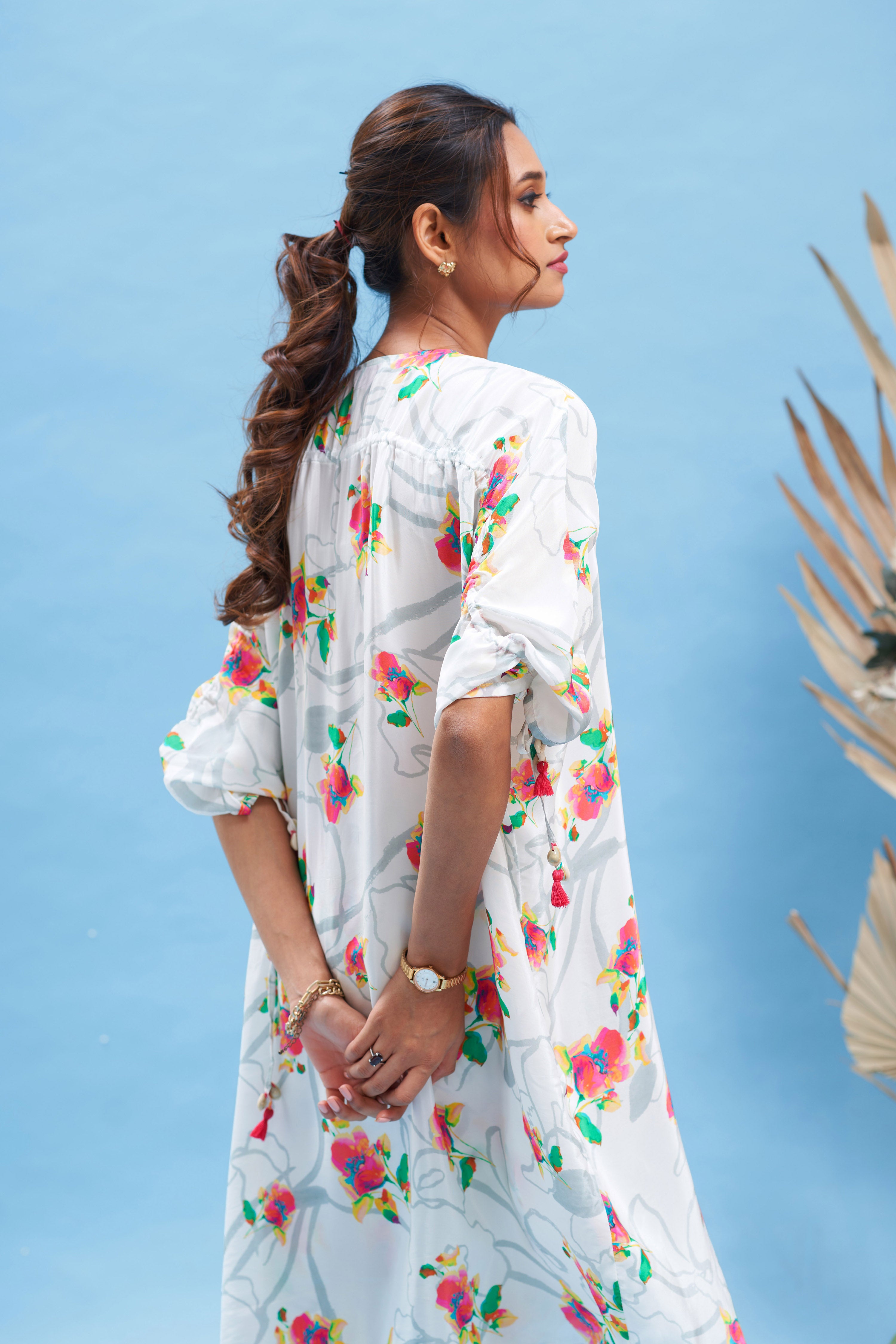 Floral Printed kimono kurta set