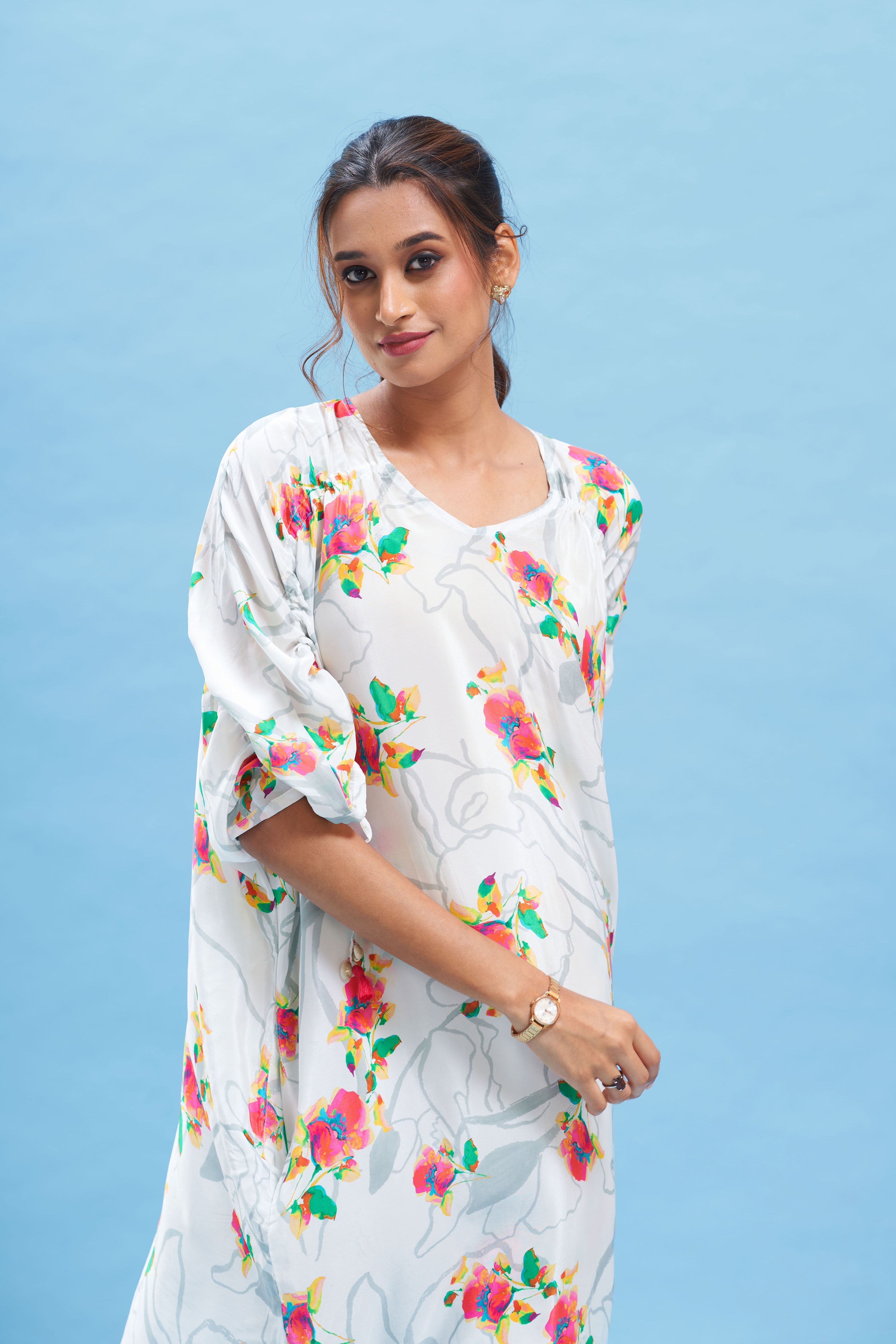 Floral Printed kimono kurta set