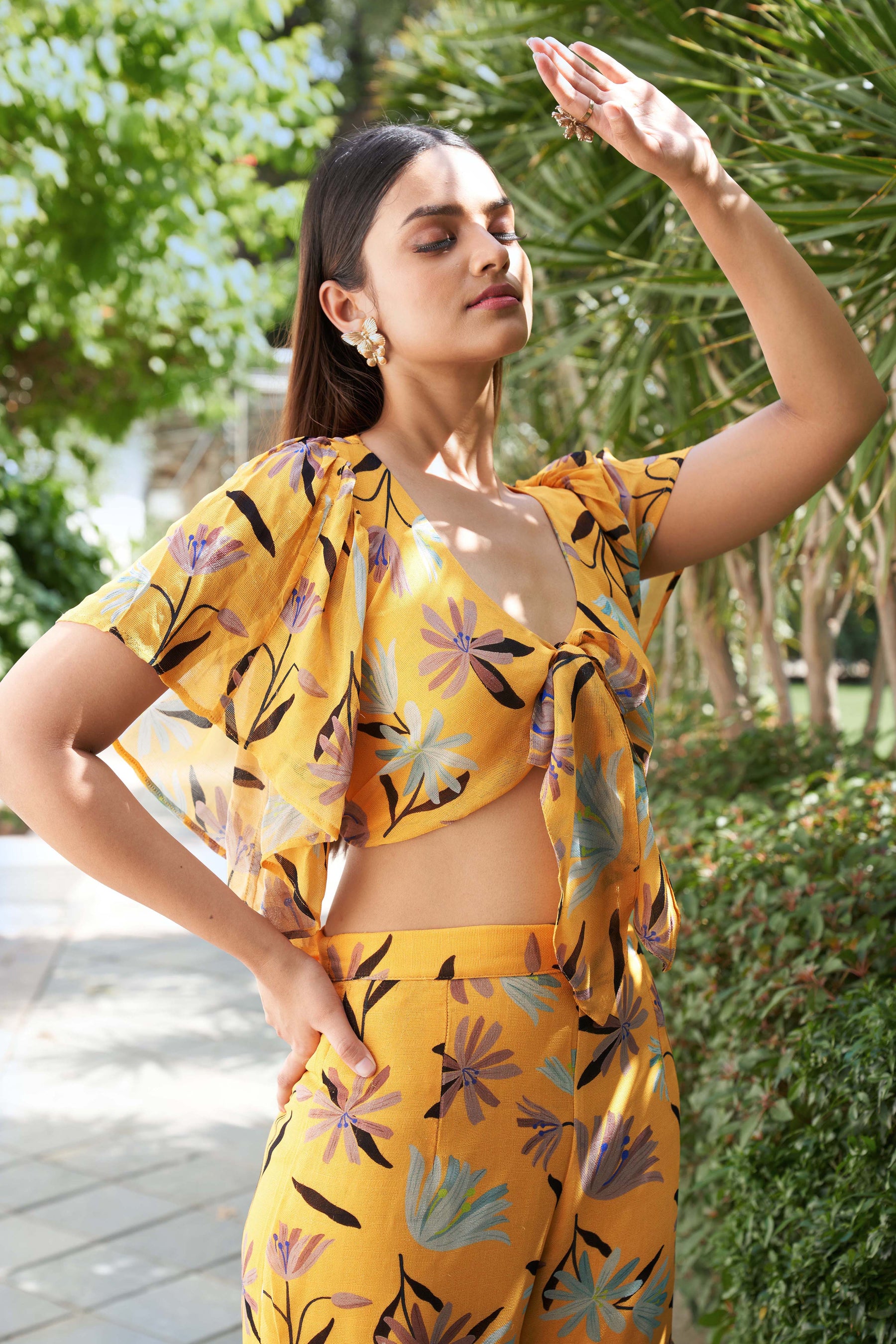 Summer Bloom Flared Pants Co ord Set