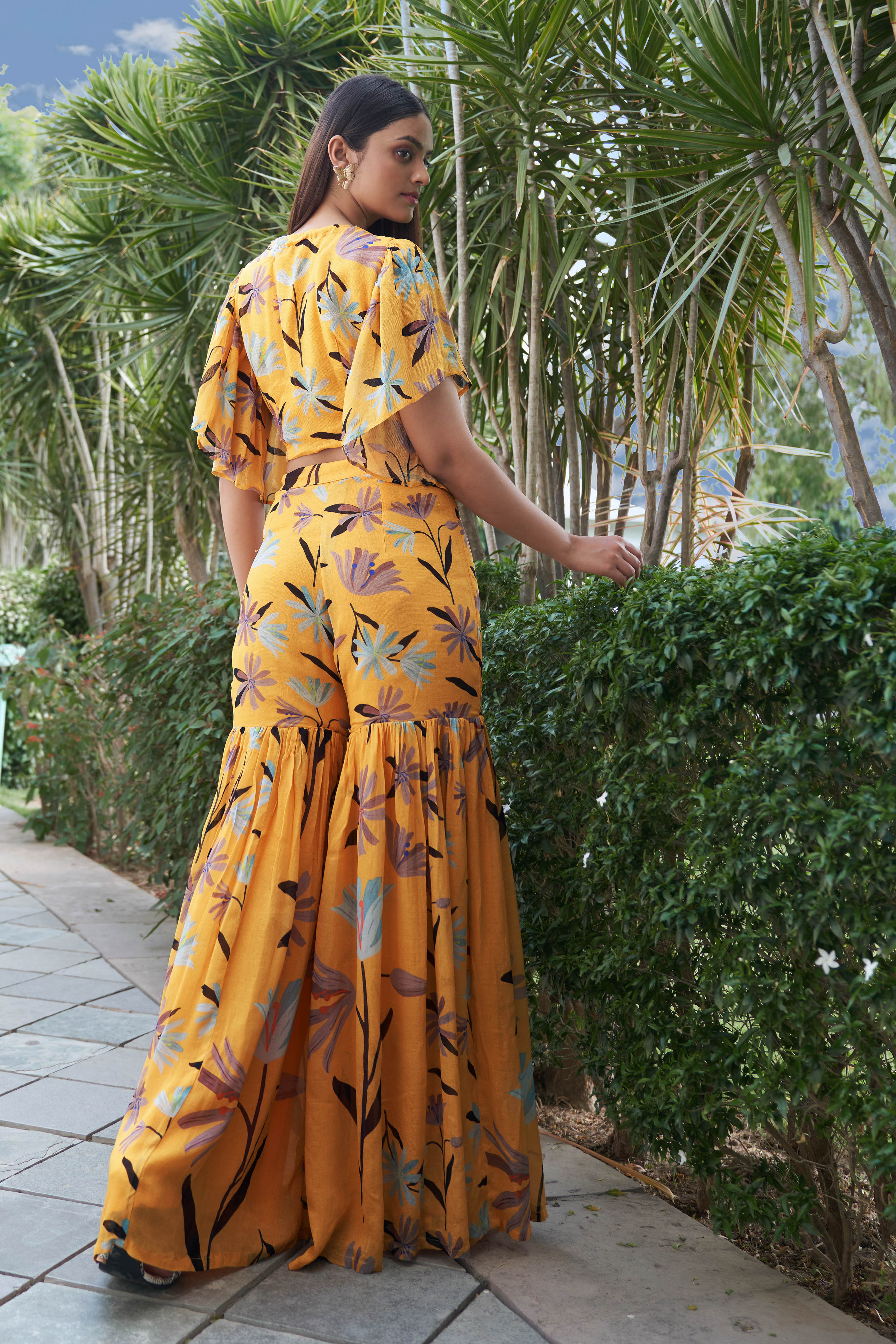 Summer Bloom Flared Pants Co ord Set