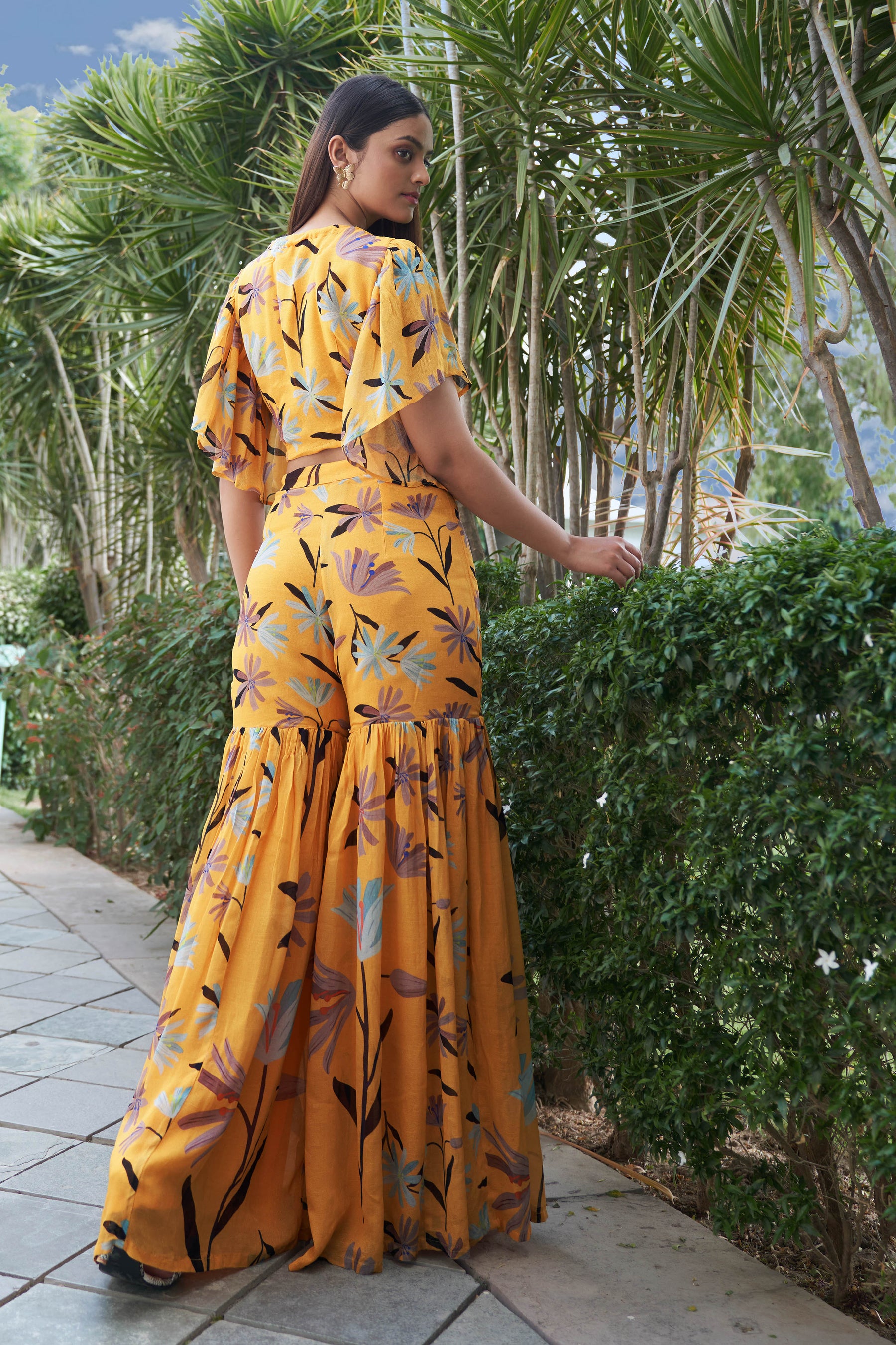 Summer Bloom Flared Pants Co ord Set