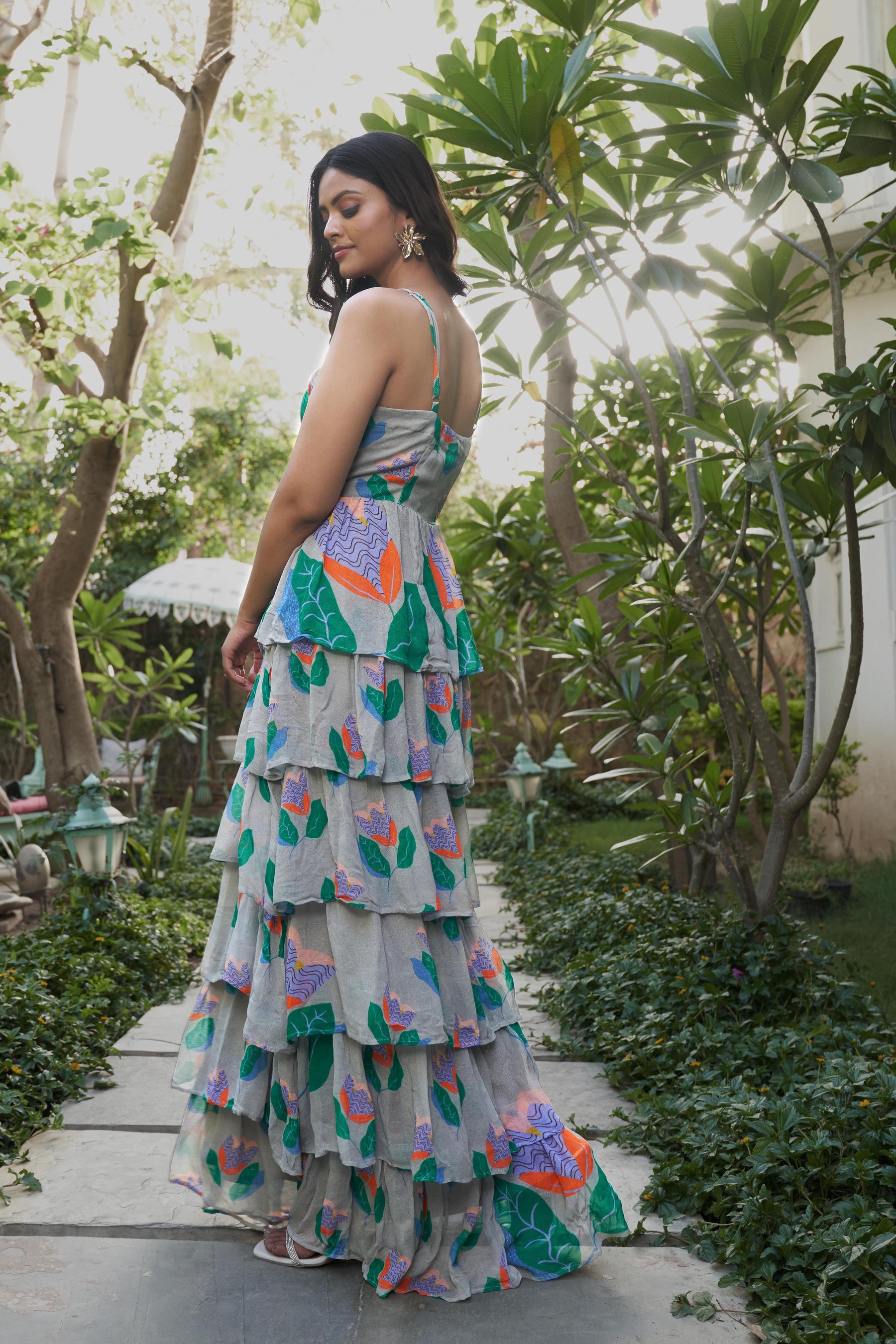 Summer Bloom frilled Maxi Dress