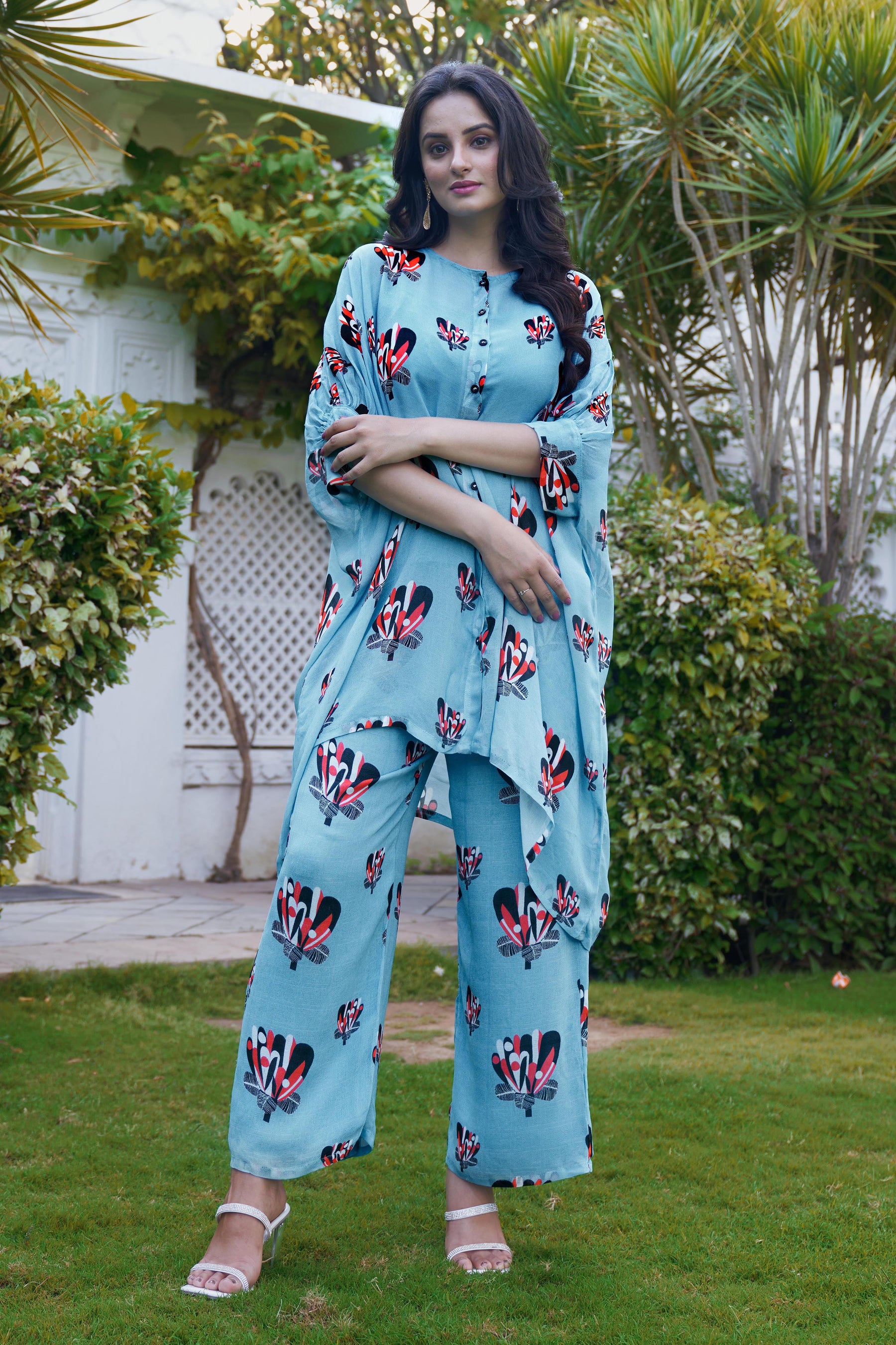 Summer Bloom Kimono Shirt & Trousers