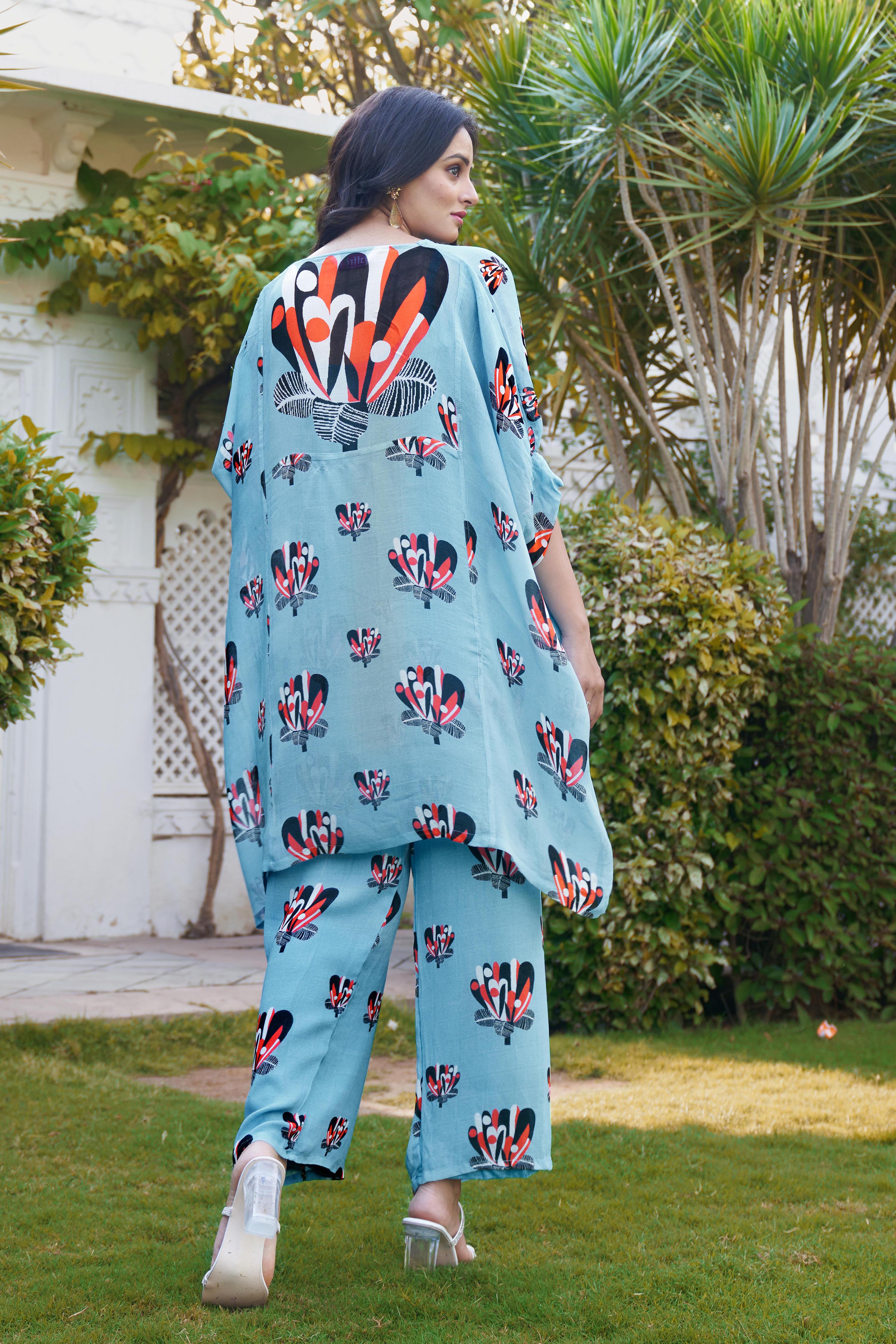 Summer Bloom Kimono Shirt & Trousers