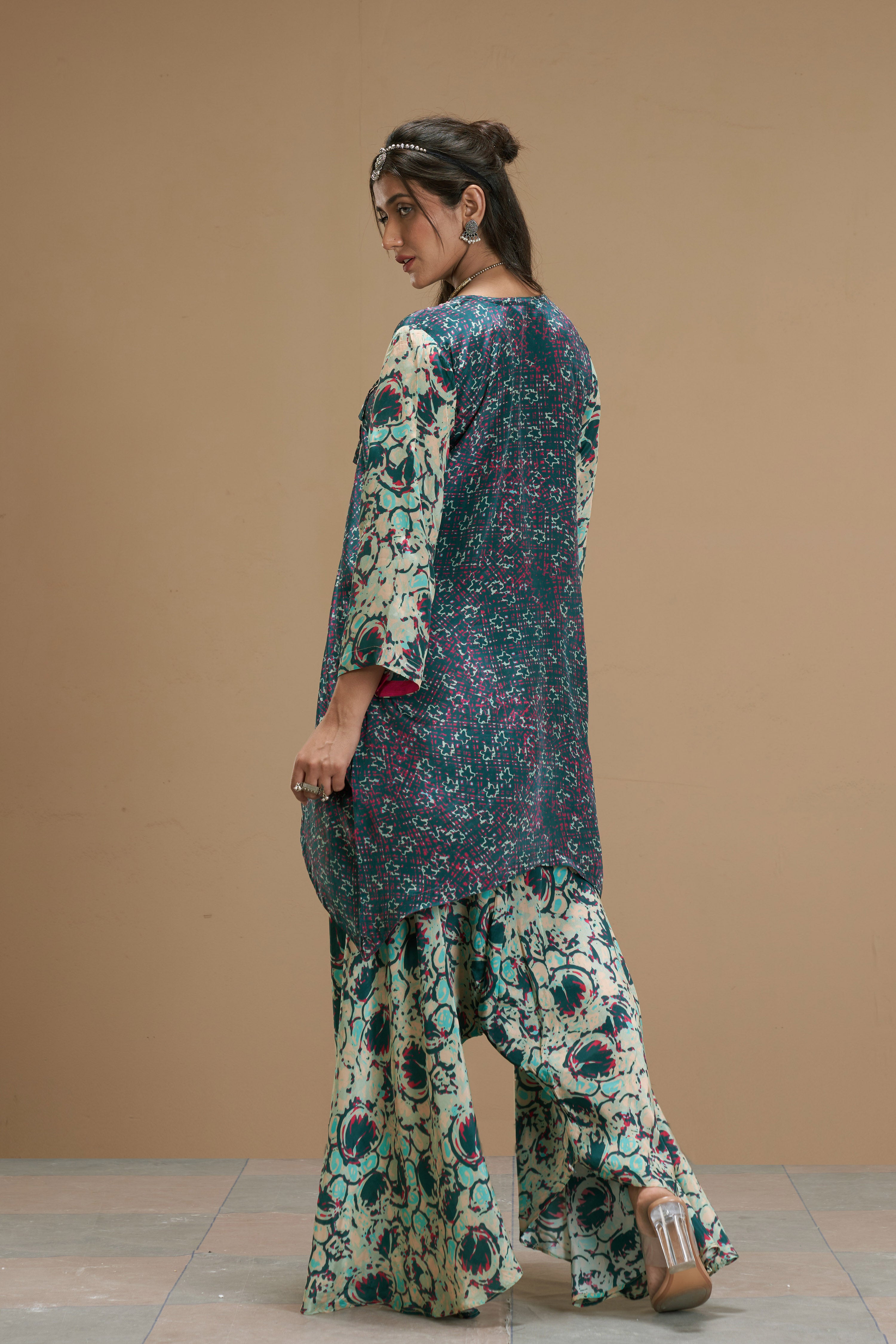 Taabir Assymetrical Kurta With Flared Pants