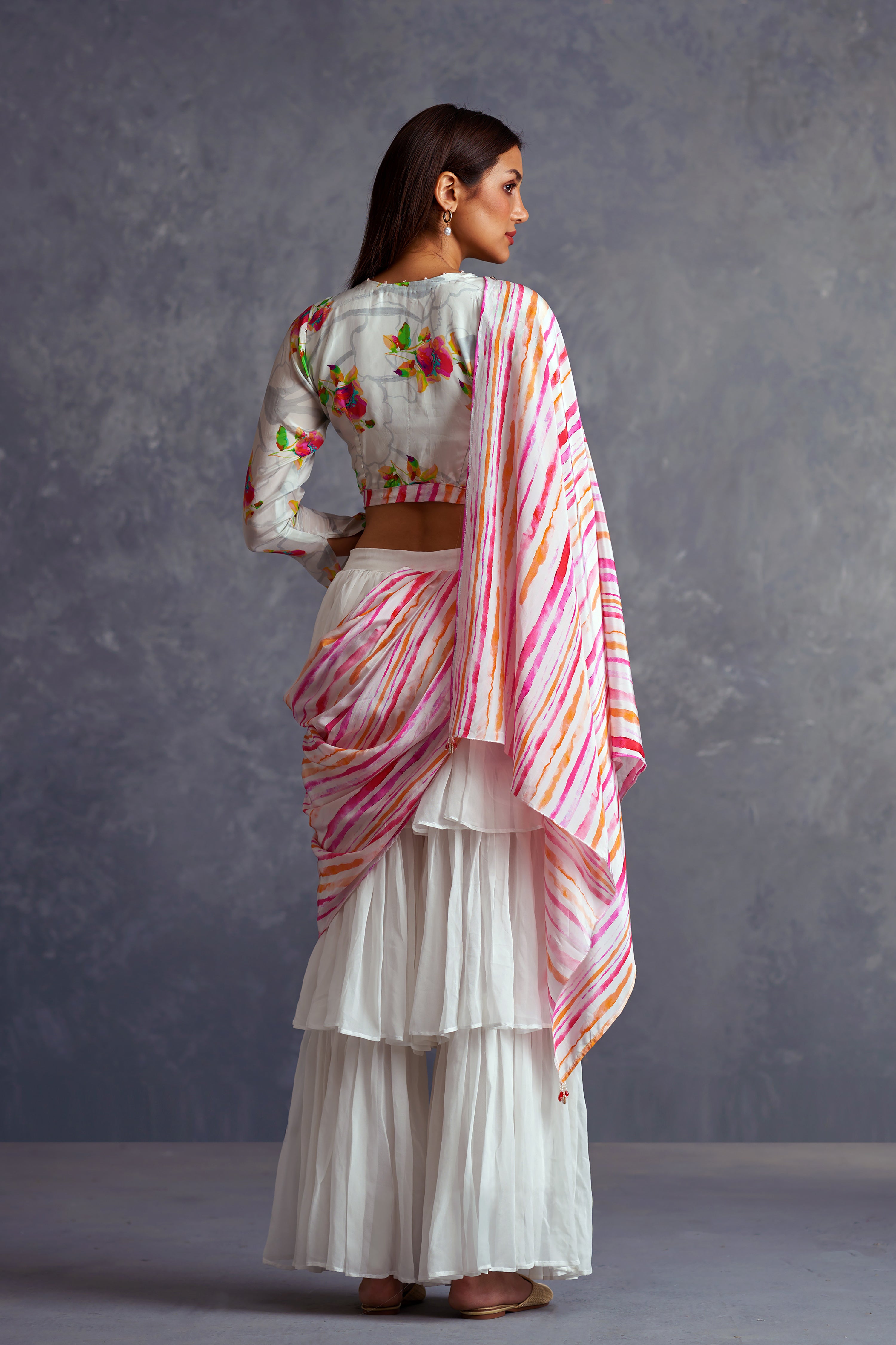 Blossomm Layered Palazzo Saree