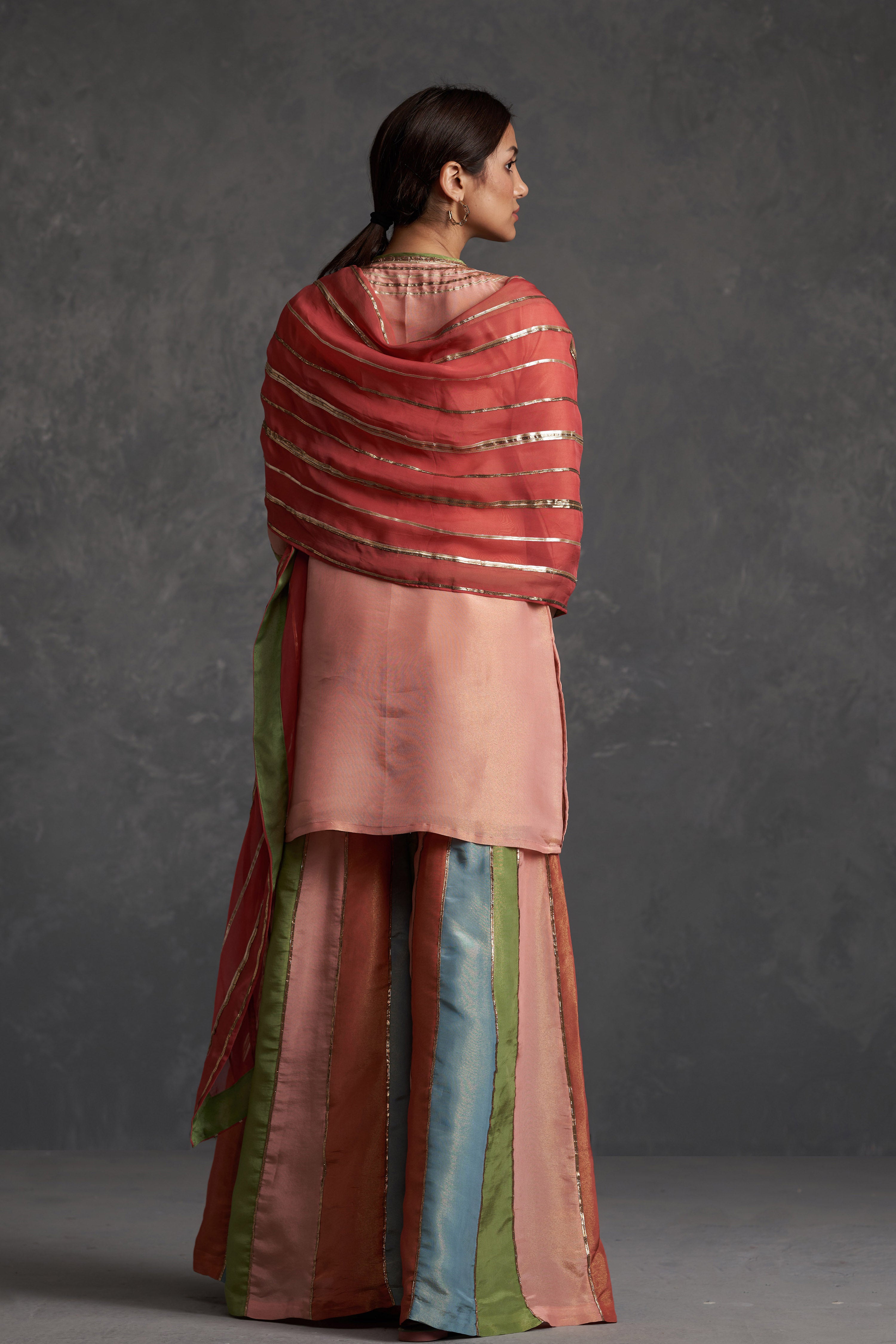 Sunehri Paneled Sharara Set