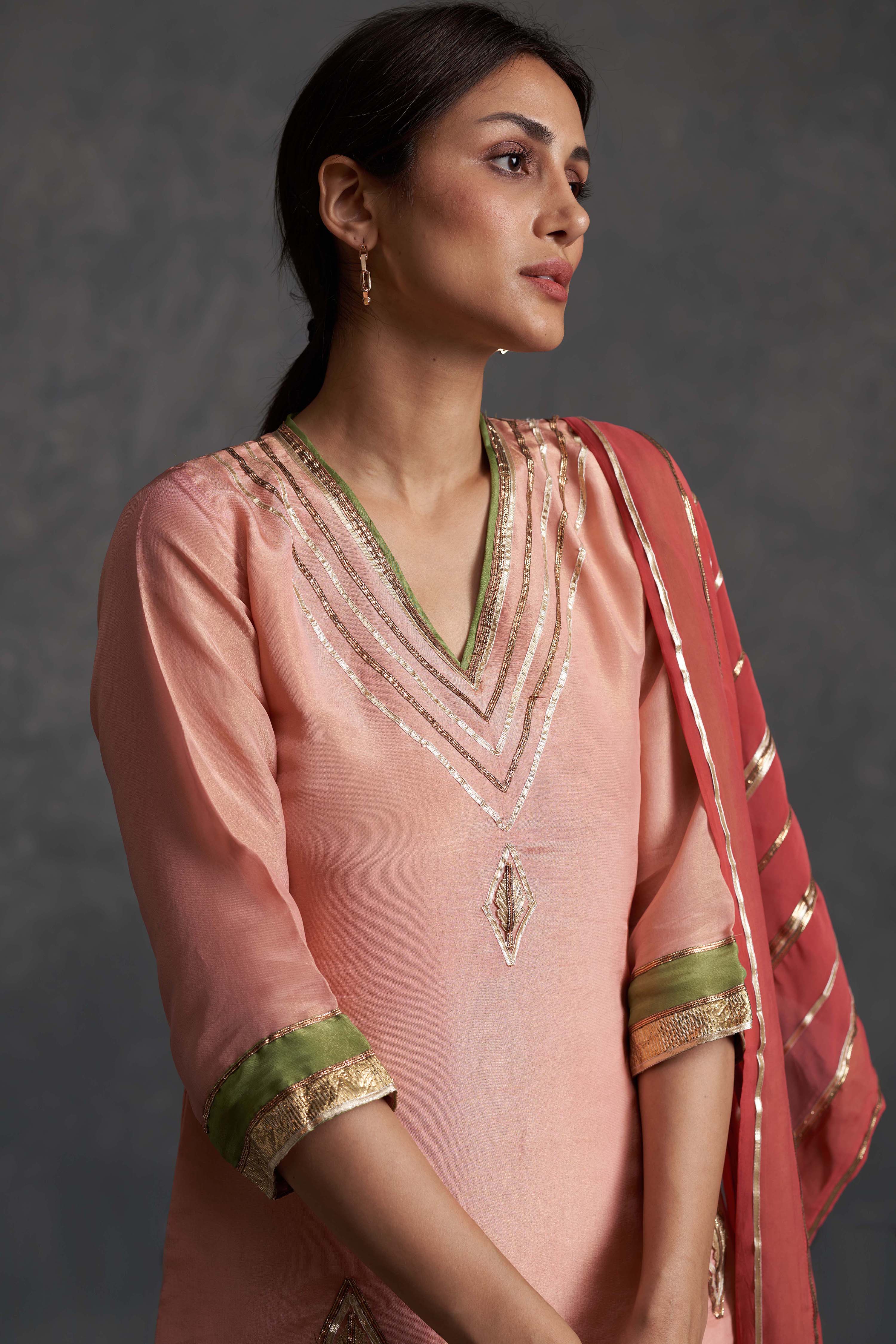 Sunehri Paneled Sharara Set