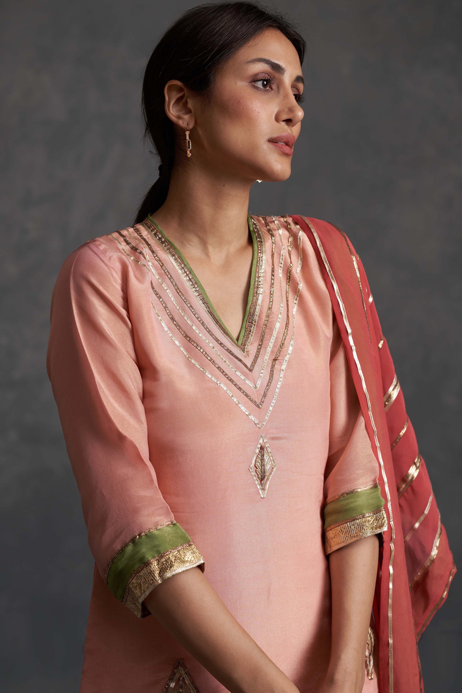 Sunehri Paneled Sharara Set
