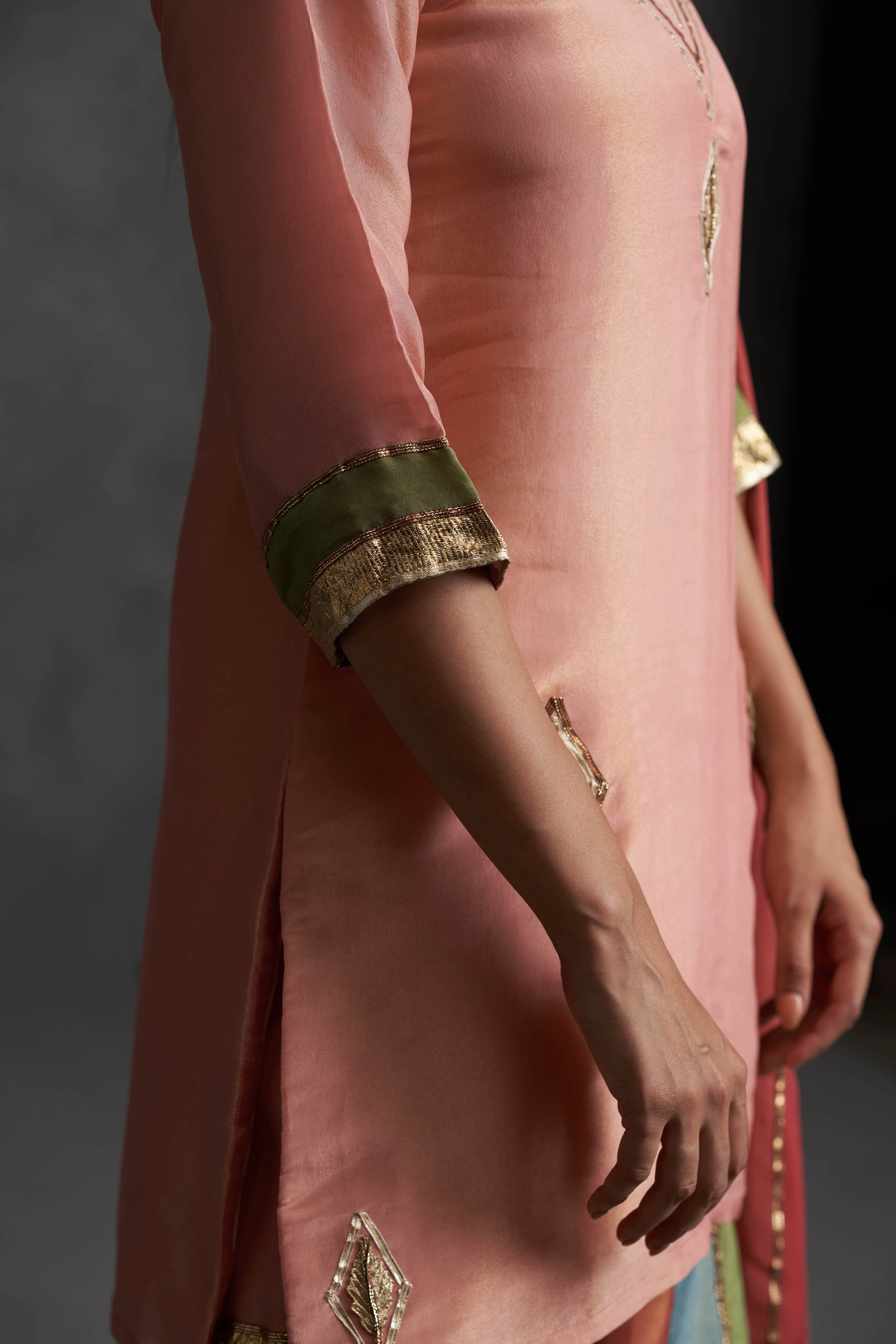 Sunehri Paneled Sharara Set