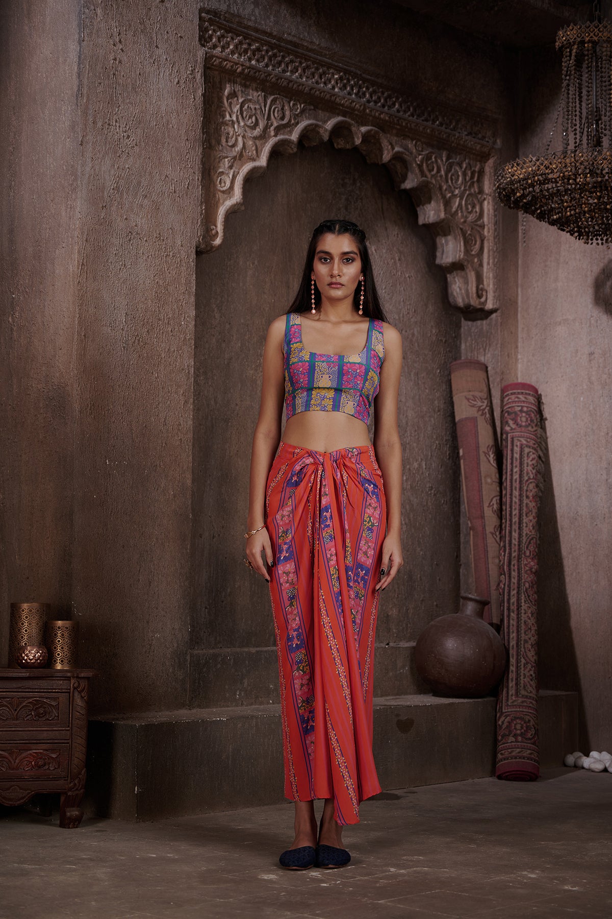 Zaha Drape Skirt And Jacket Set