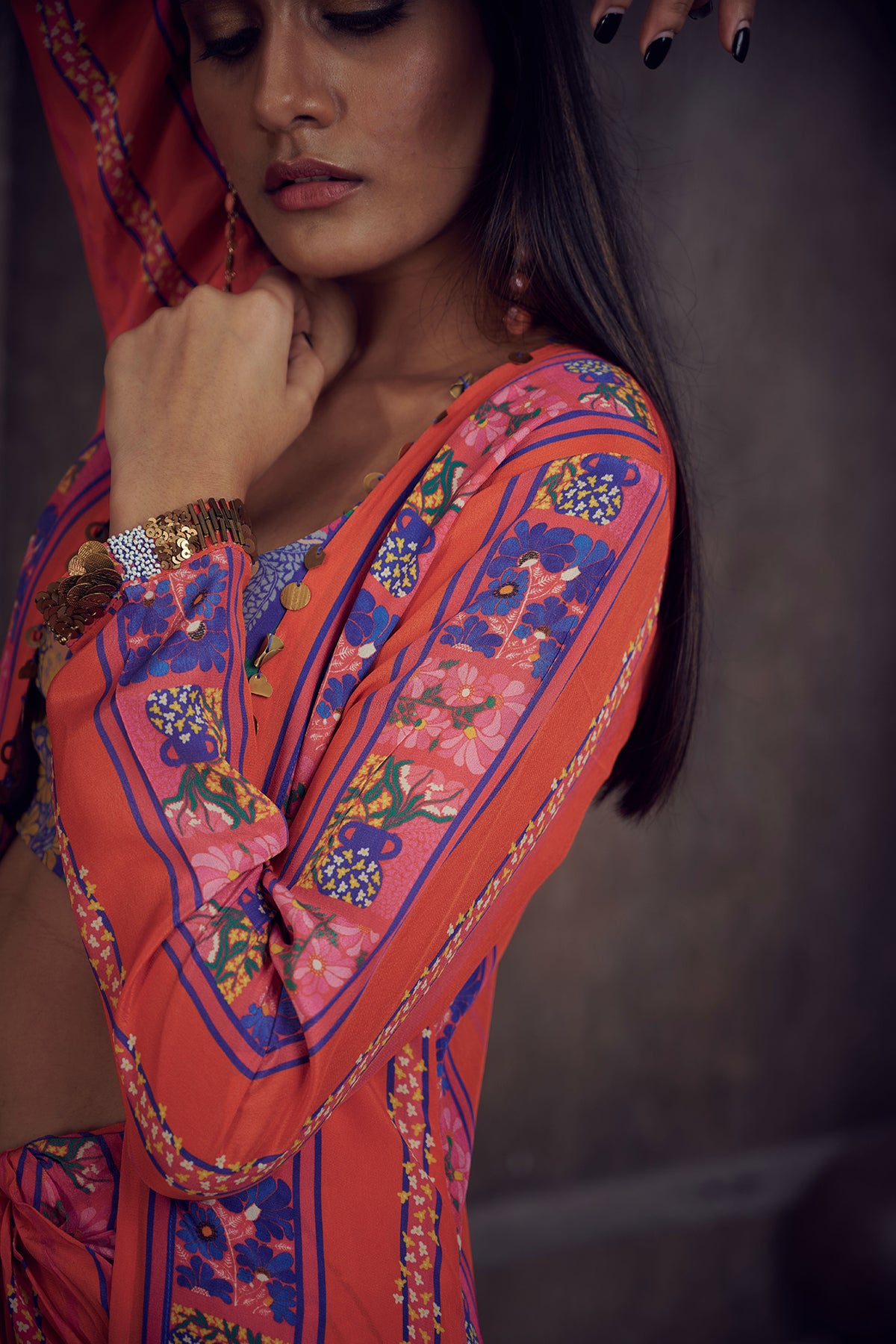 Zaha Drape Skirt And Jacket Set