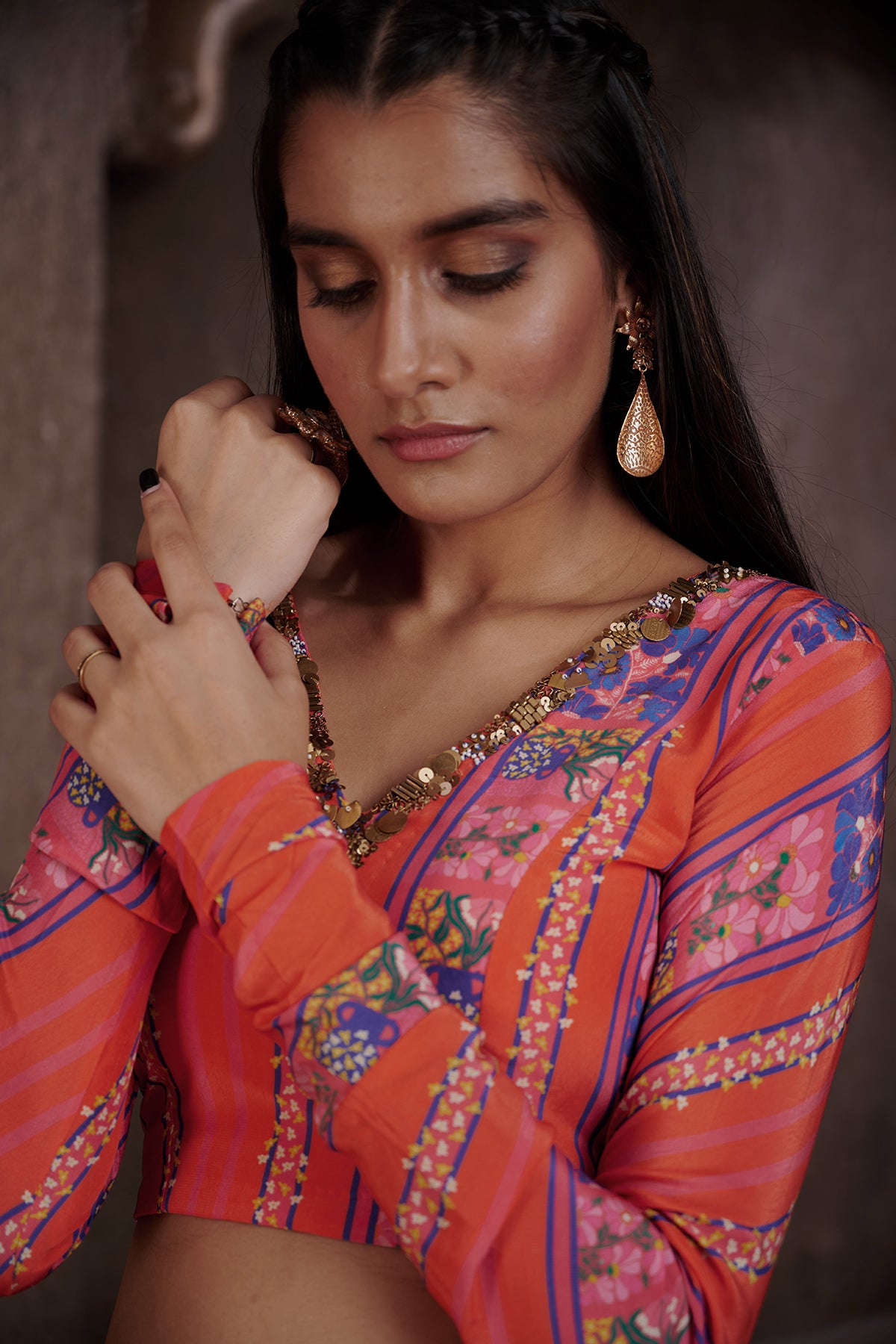 Zaha Multi Print Lehenga set