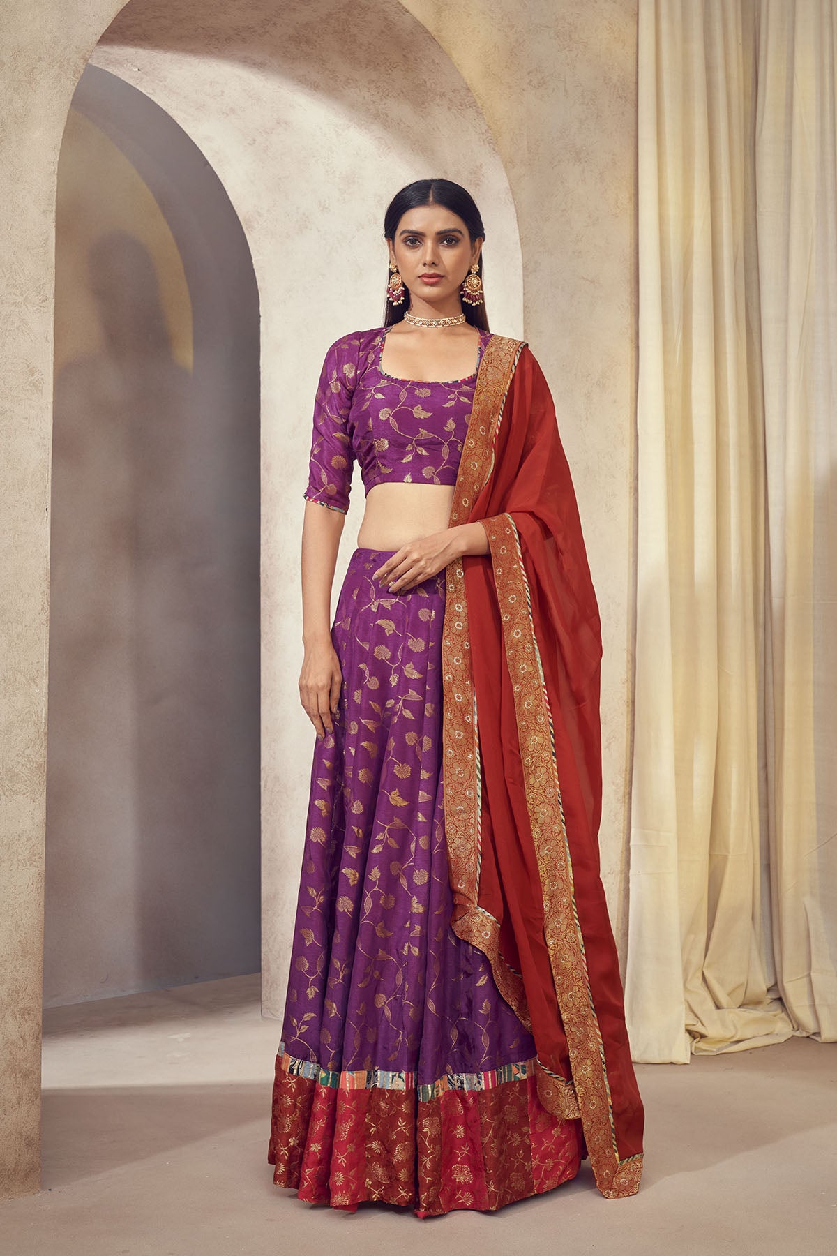 Tehzeeb jacquard kalidar lehenga set