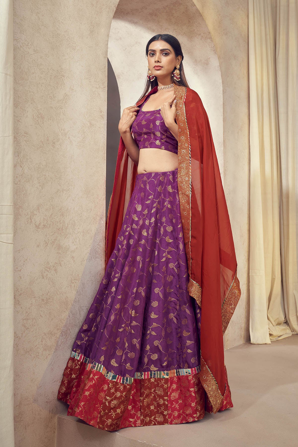 Tehzeeb jacquard kalidar lehenga set