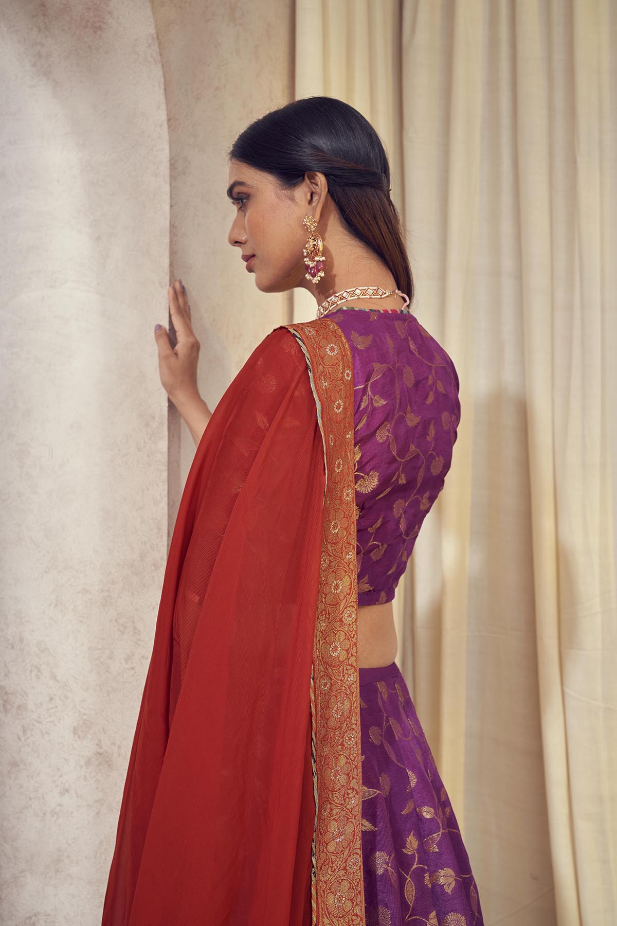 Tehzeeb jacquard kalidar lehenga set