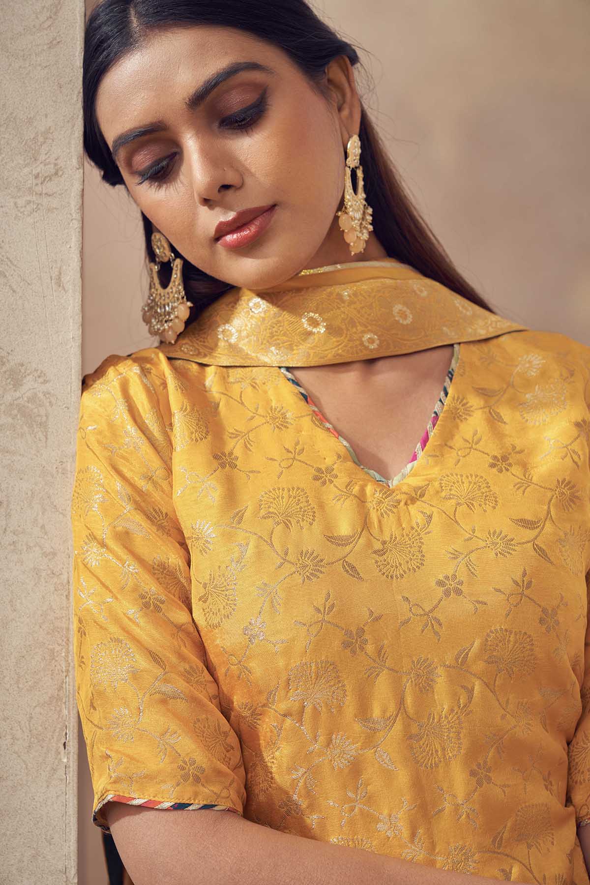 Tehzeeb jacquard sharara set