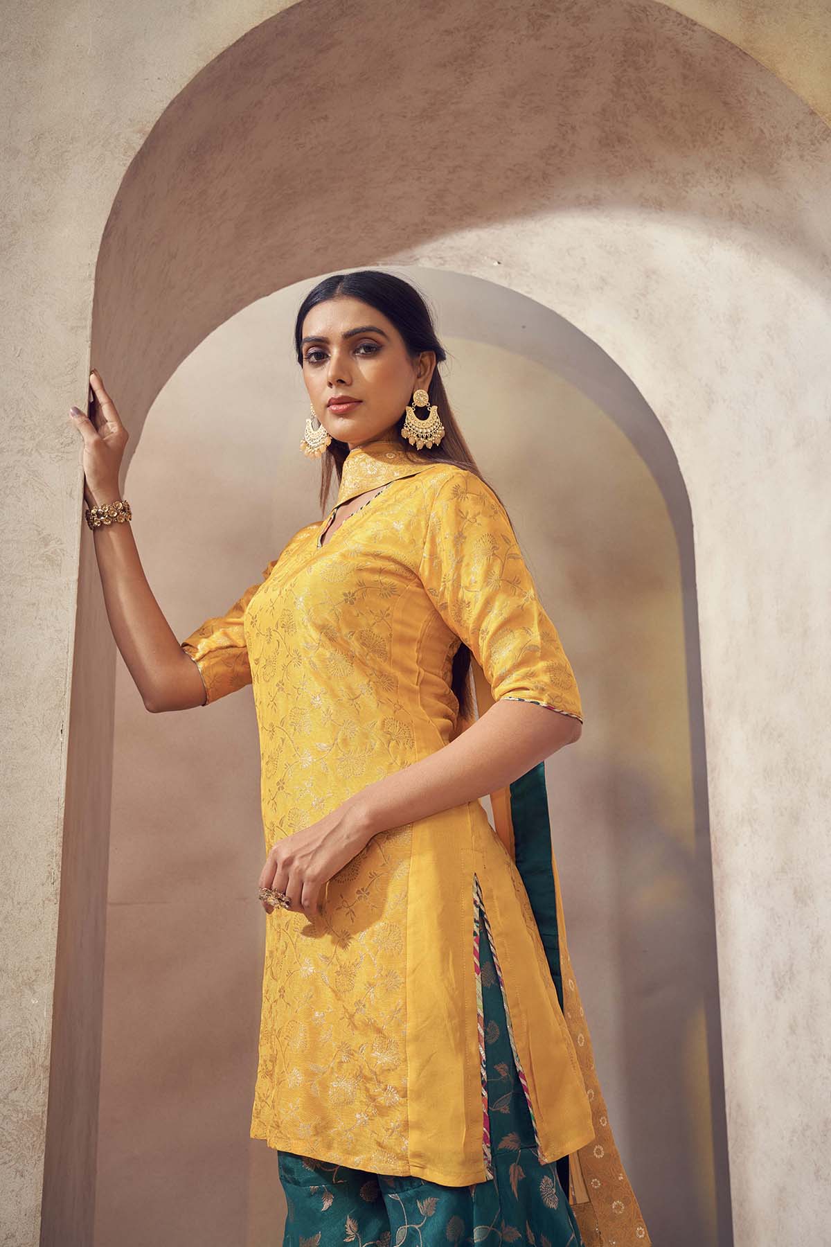 Tehzeeb jacquard sharara set