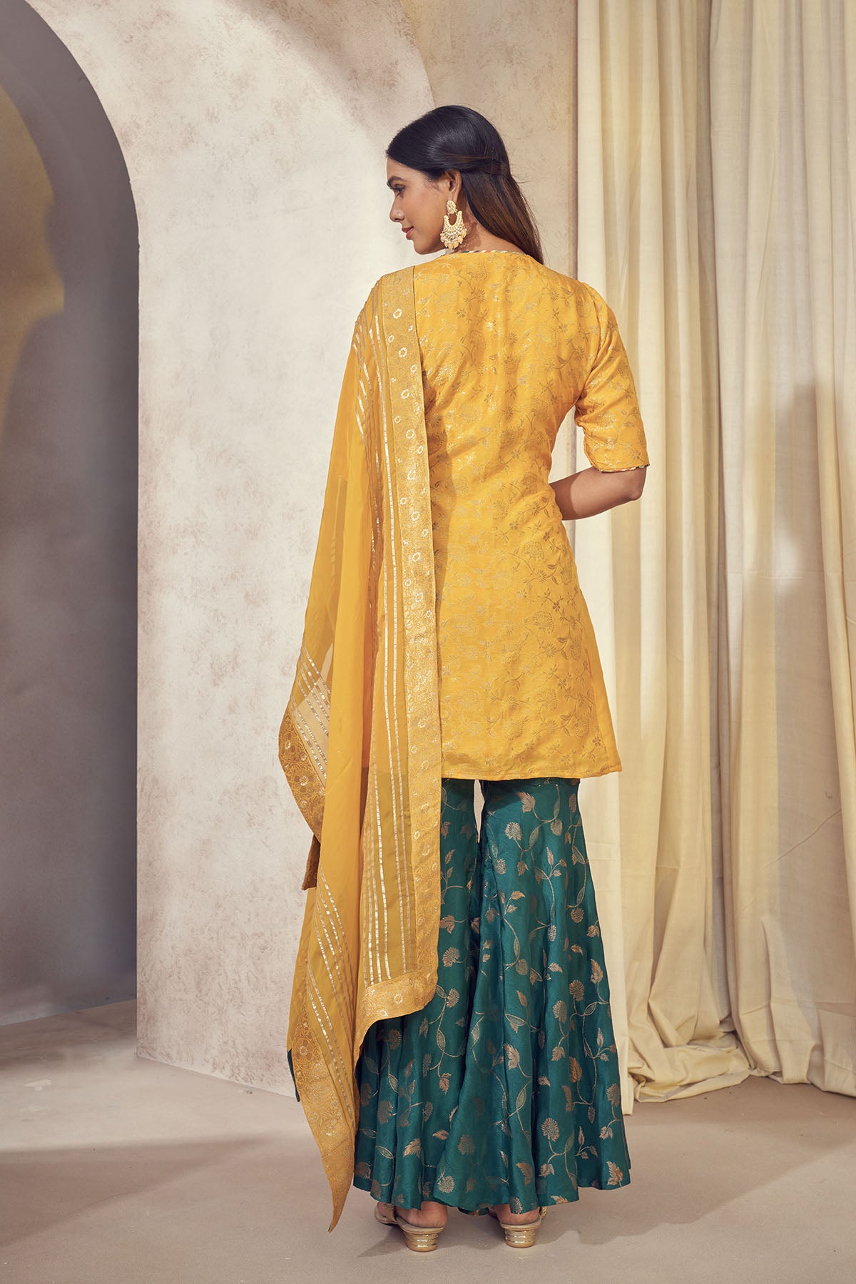 Tehzeeb jacquard sharara set