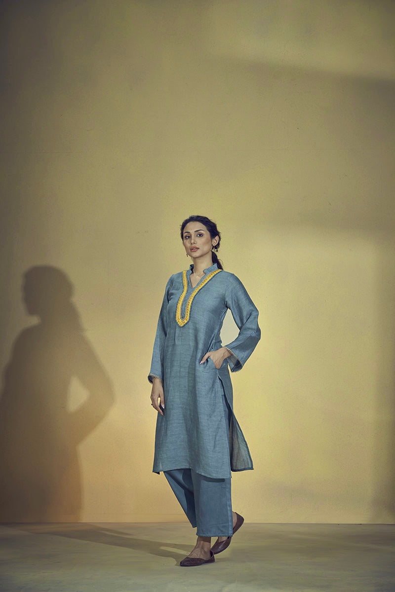 Ta’aruf Grey Kurta Set