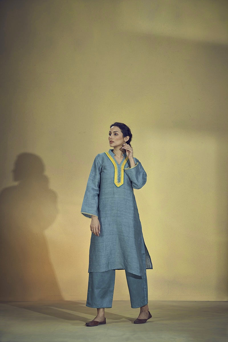Ta’aruf Grey Kurta Set