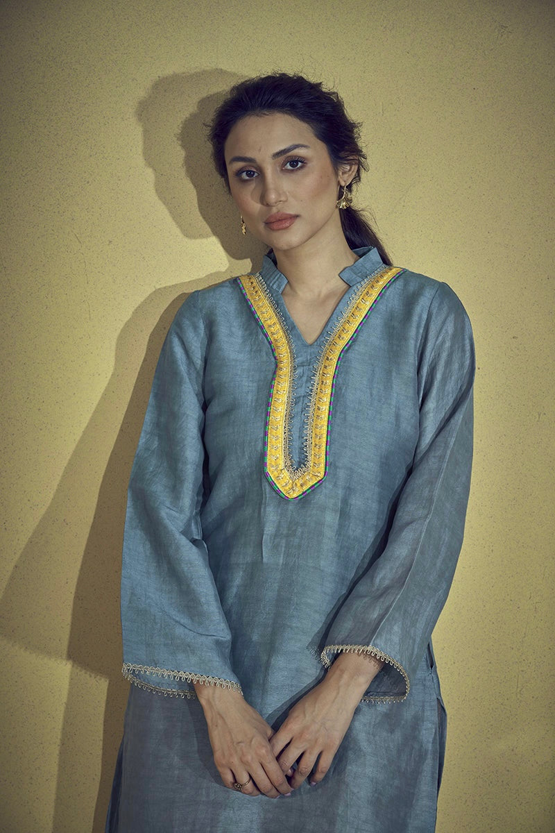 Ta’aruf Grey Kurta Set